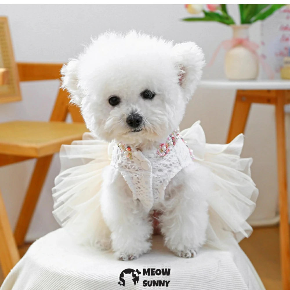 Flower scented dress pet clothes dog dress princess dress