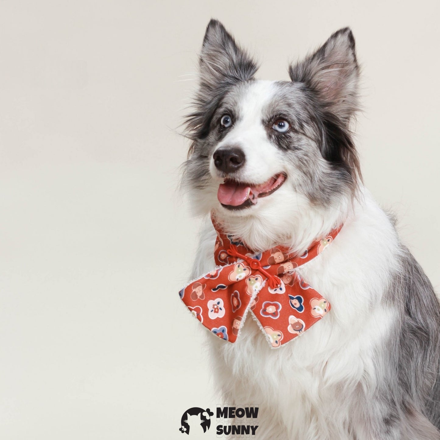Red Happy Holiday Dog & Cat Scarf, Medium