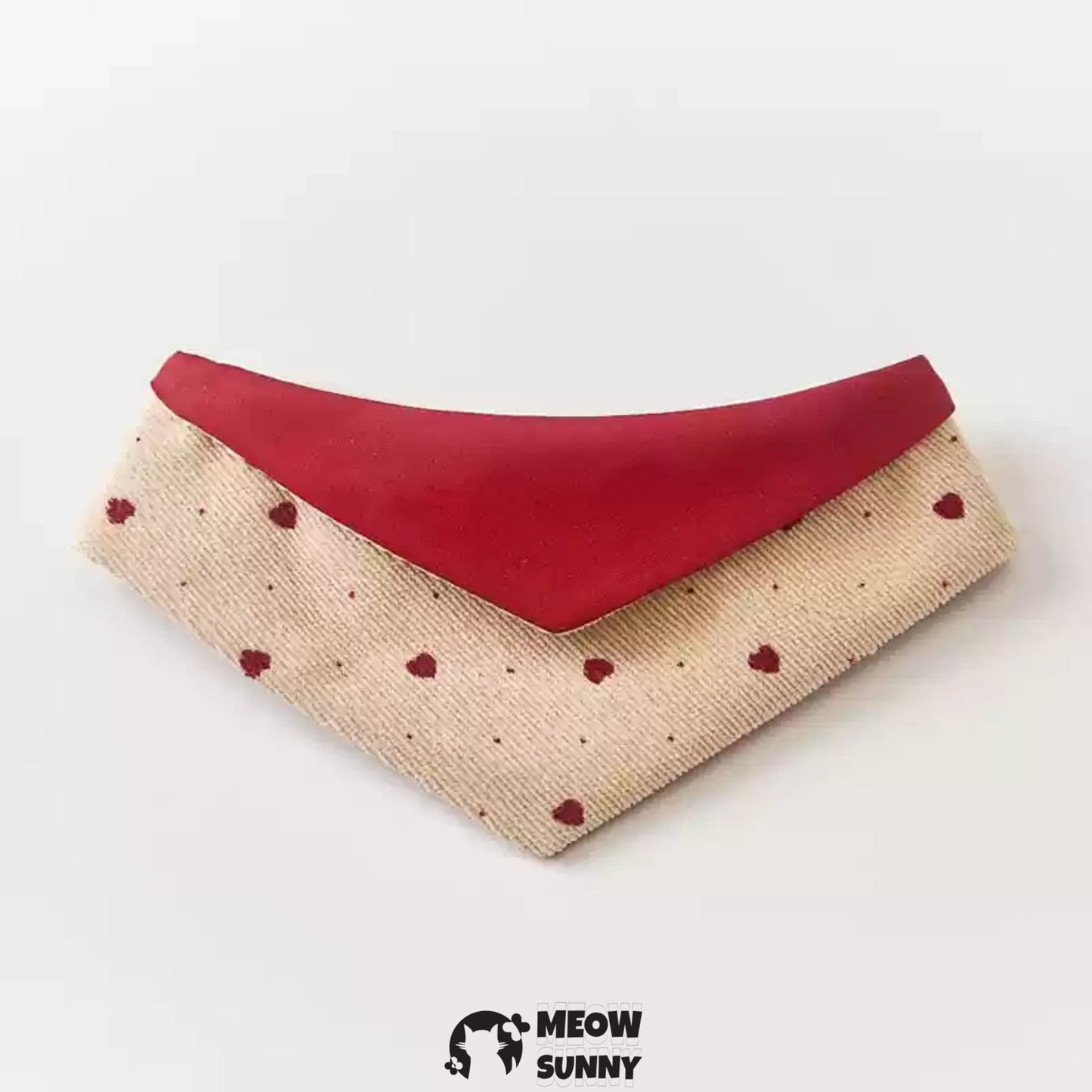 Christmas Love Pattern Corduroy Cat & Dog Triangle Pet Bibs