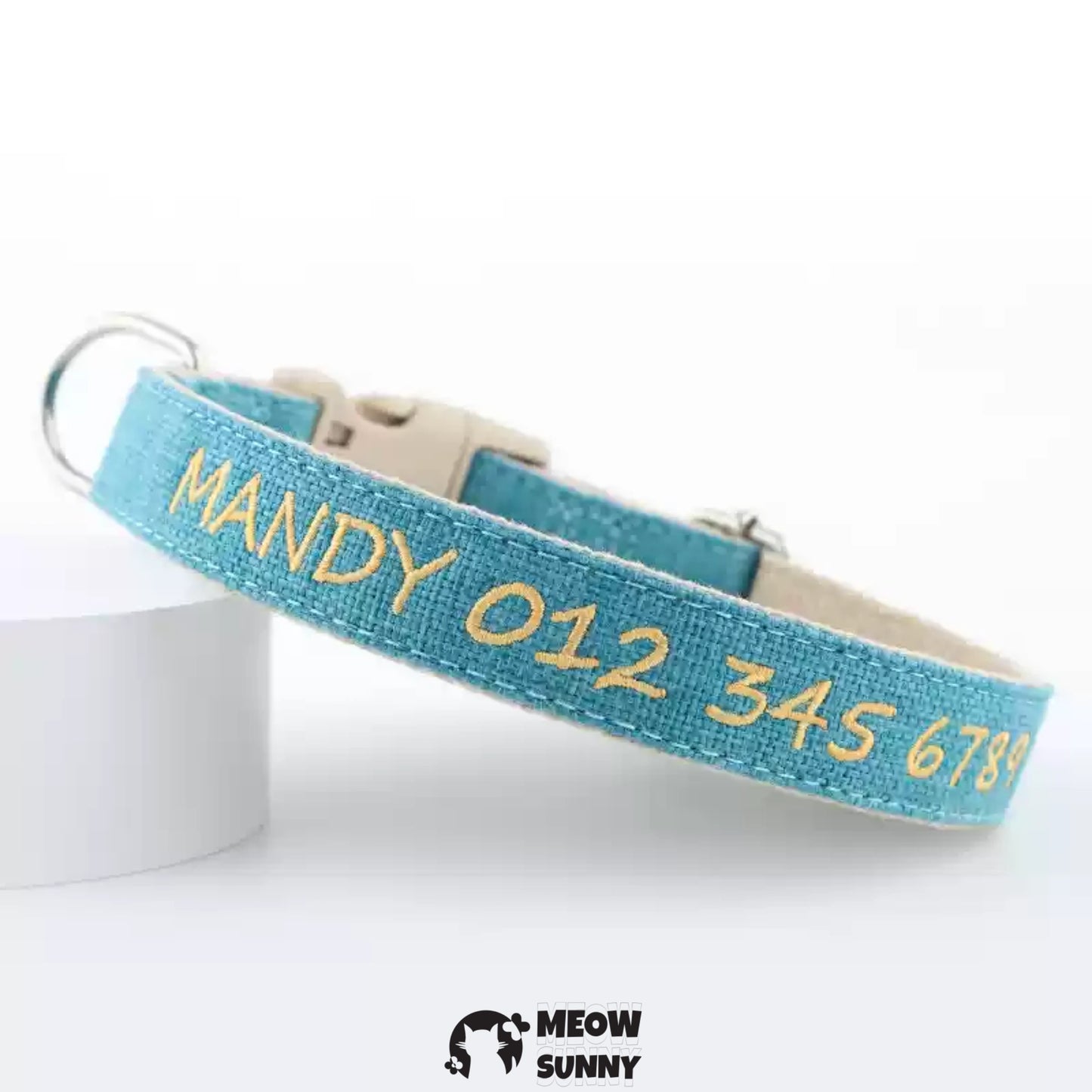 Embroidery Customizable Name Pet Cat Dog Collar