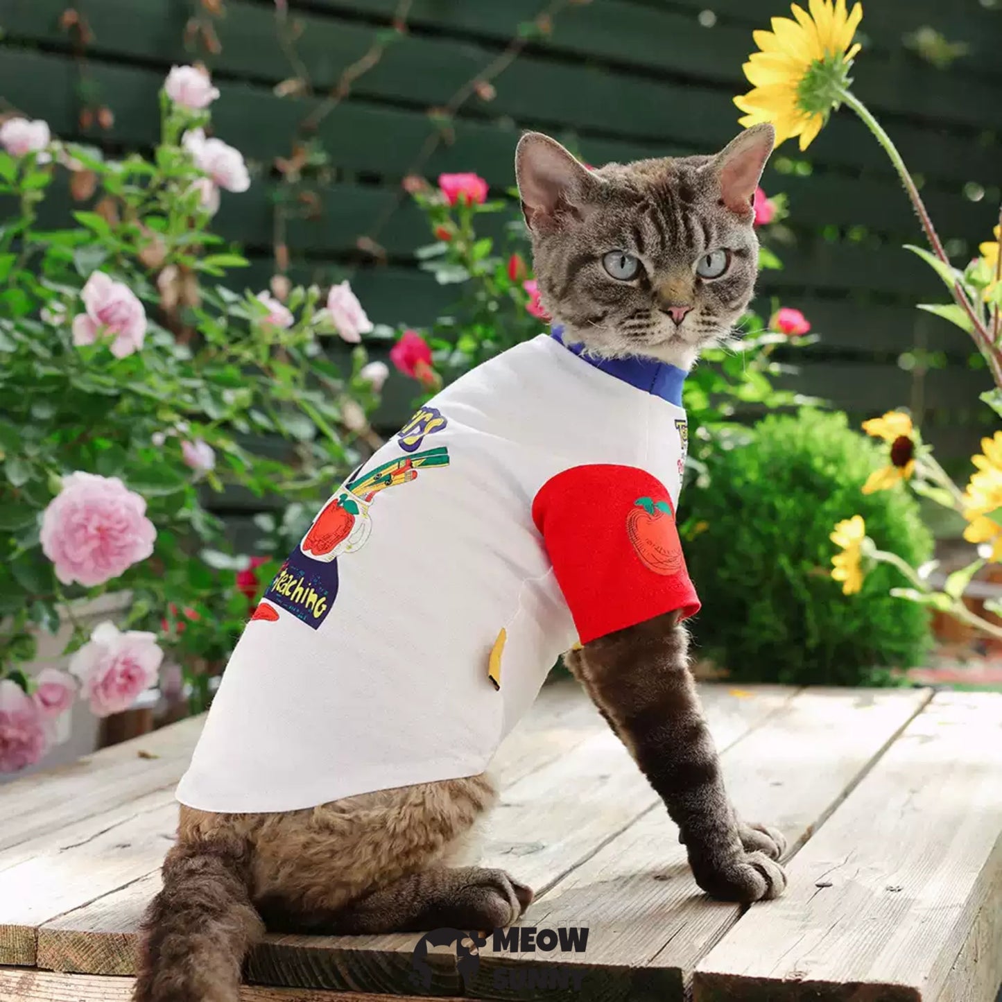 Summer Thin Cotton Breathable Trendy Printed Cat T-shirt