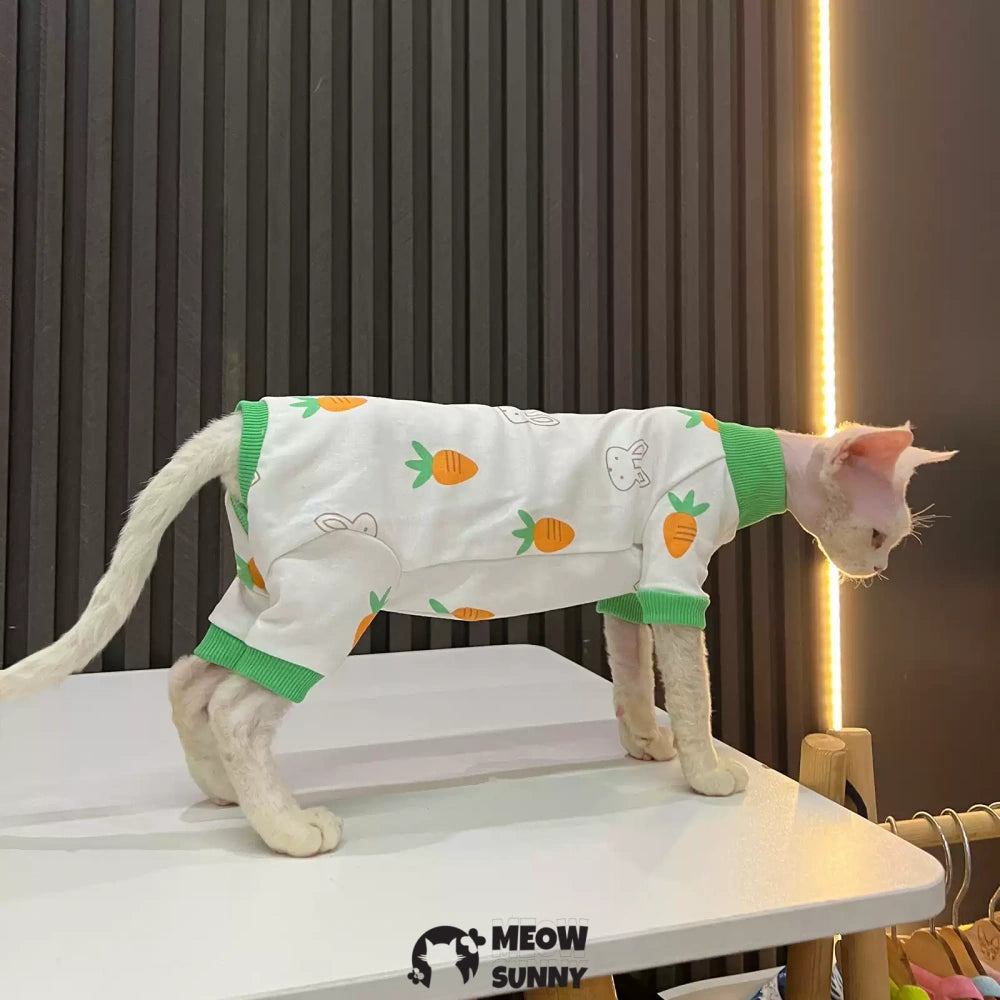 Sphynx Sleeveless Bodysuit Elastic Hairless Cute pattern Cat Clothes