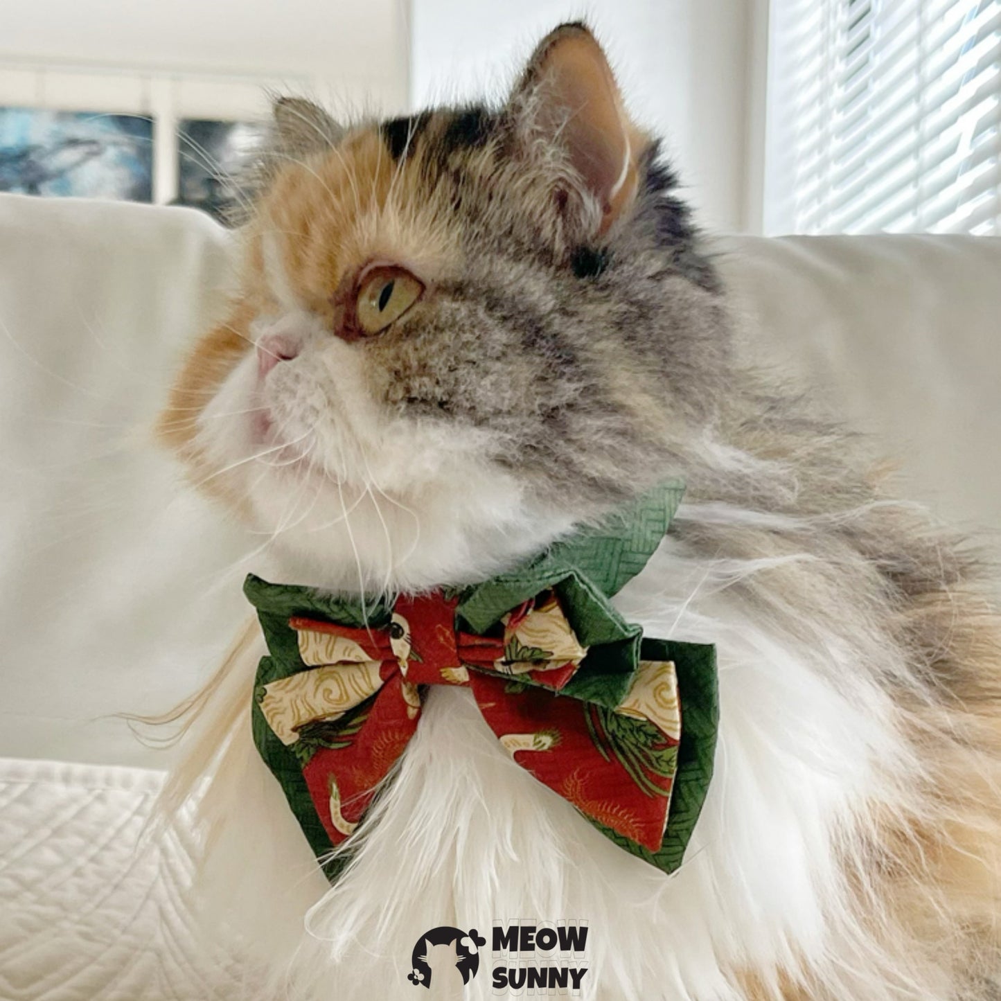 Vintage Bow jacquard cat or dog bib, Lengthened Customization