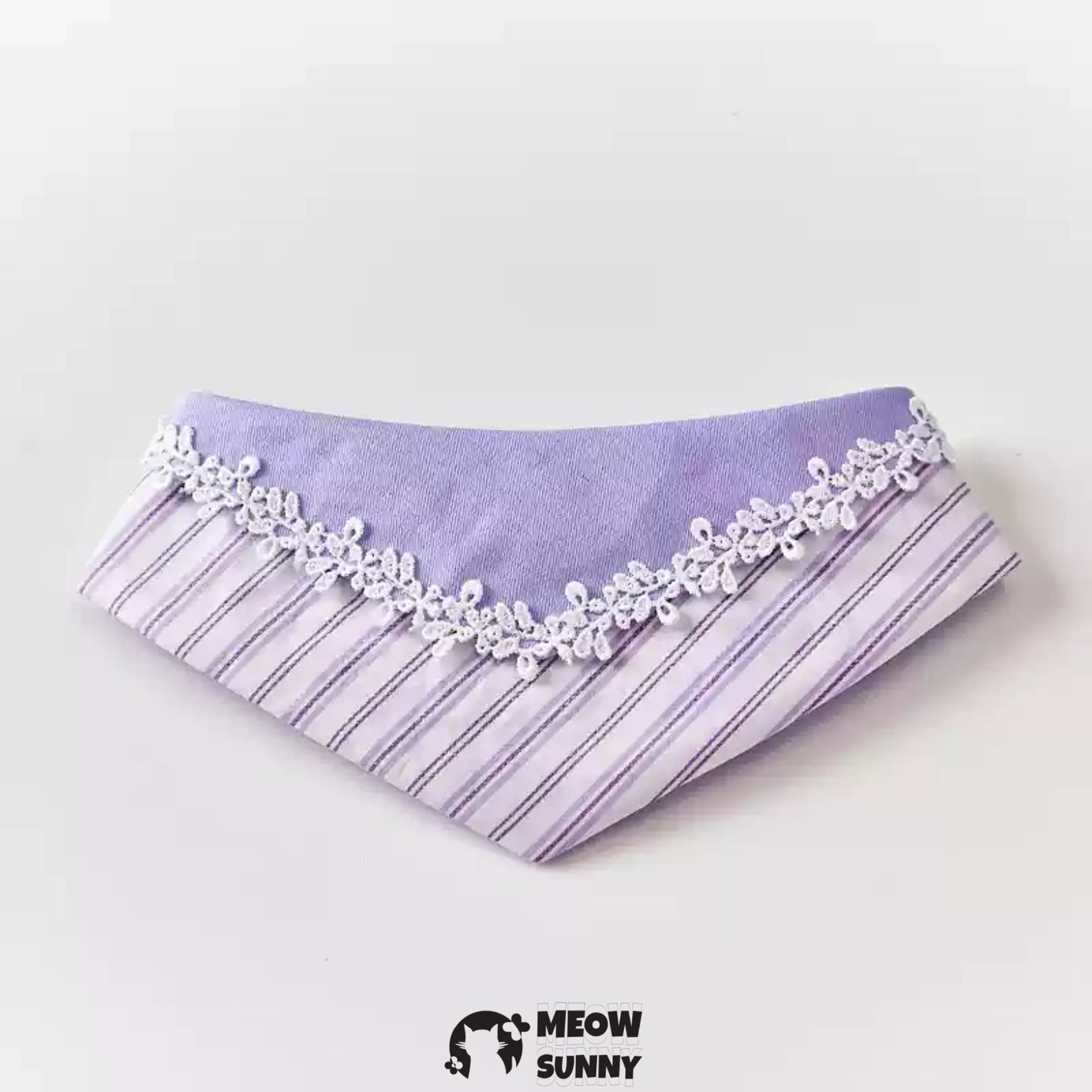 Fantasy Purple Striped Pet Cat & Dog Triangle Bib,Customizable Name