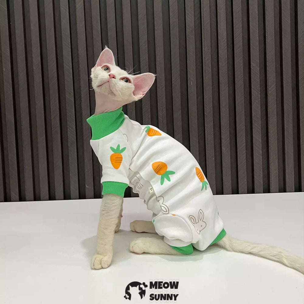 Sphynx Sleeveless Bodysuit Elastic Hairless Cute pattern Cat Clothes