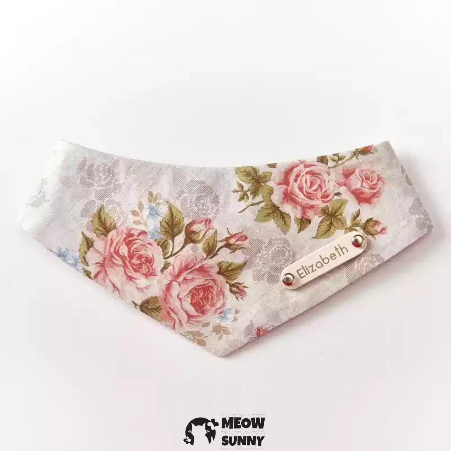 Rose Pet Cat & Dog Triangle Scarf, Customizable