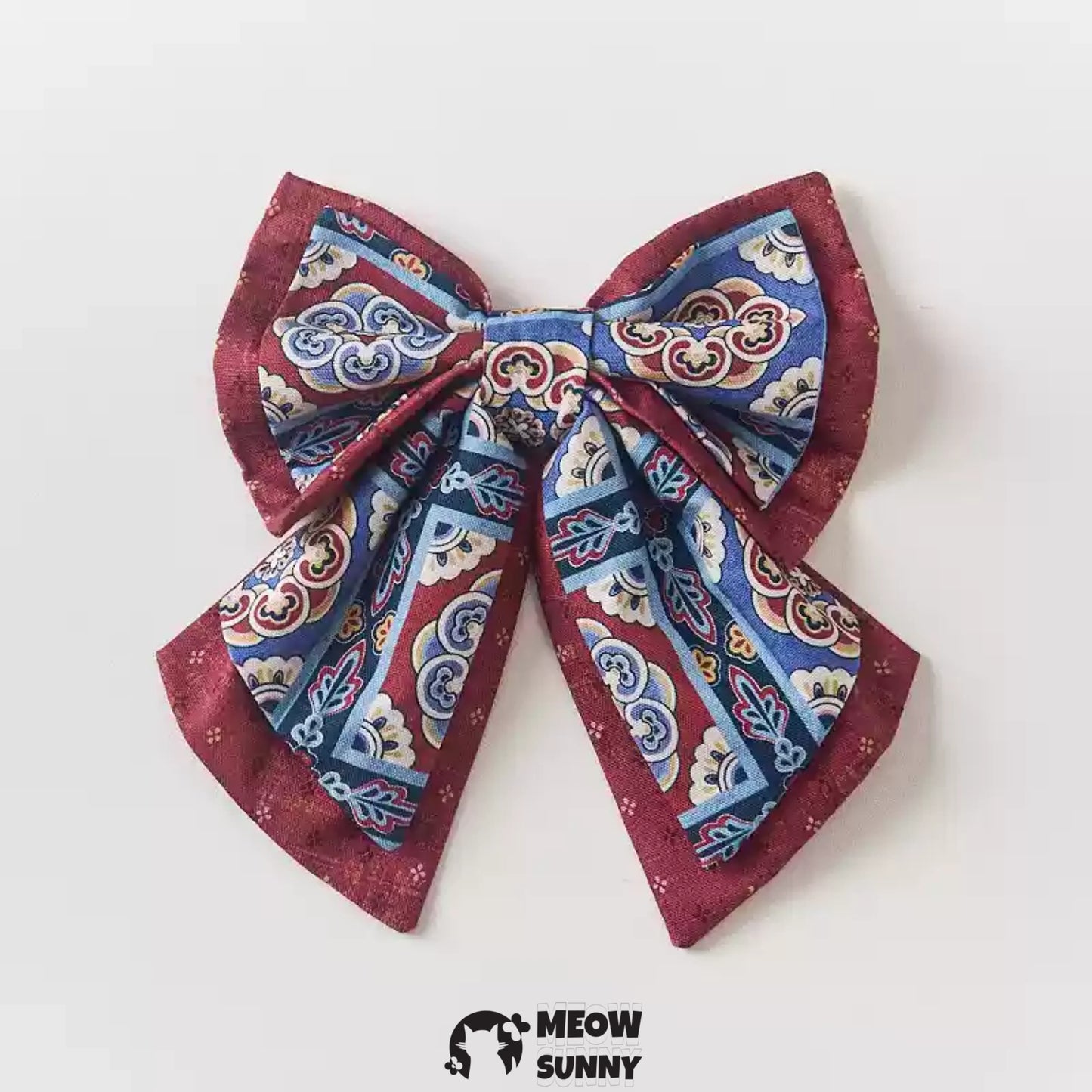 Bow Jacquard Cat or Dog Bib, Lengthened Customization