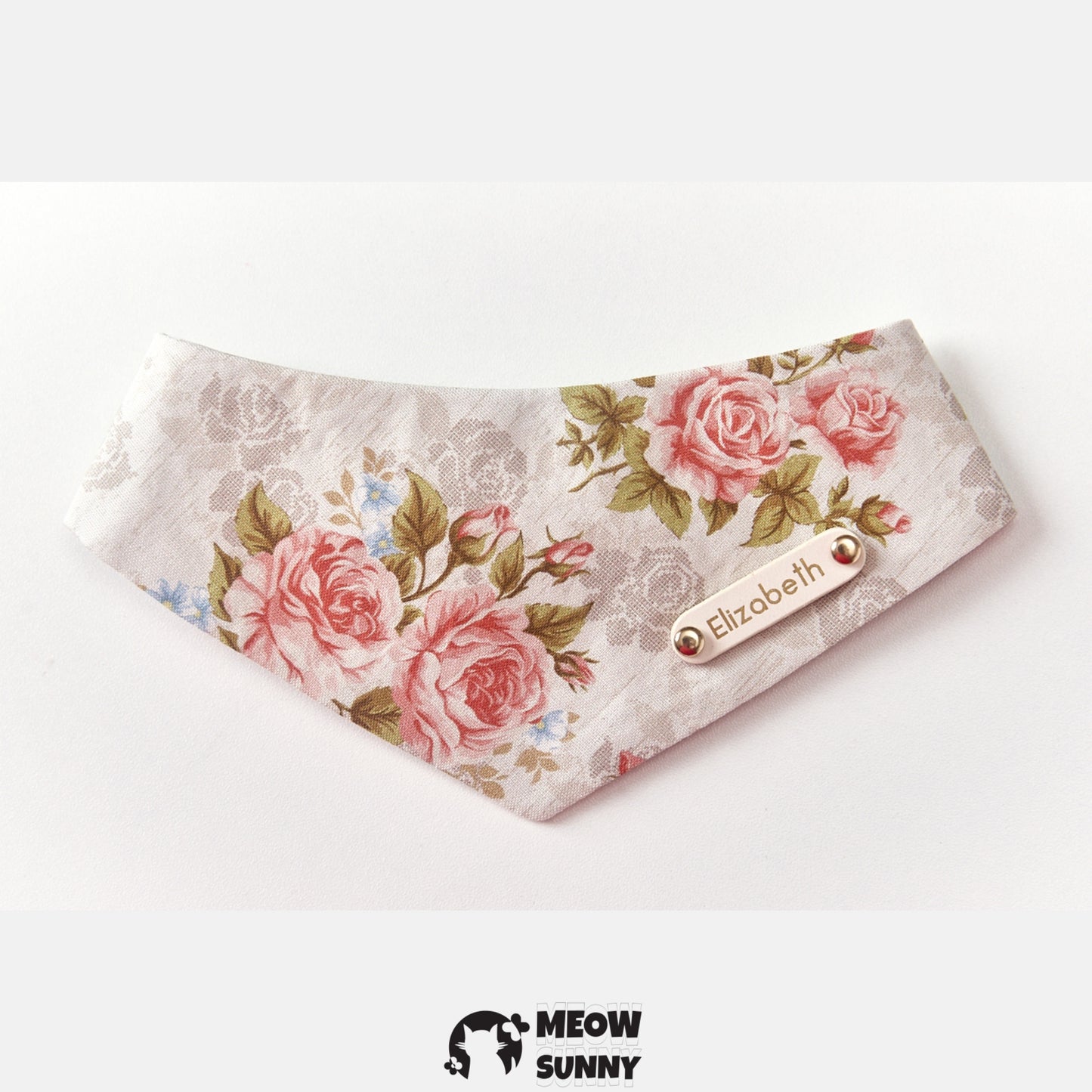 Rose Pet Cat & Dog Triangle Scarf, Customizable