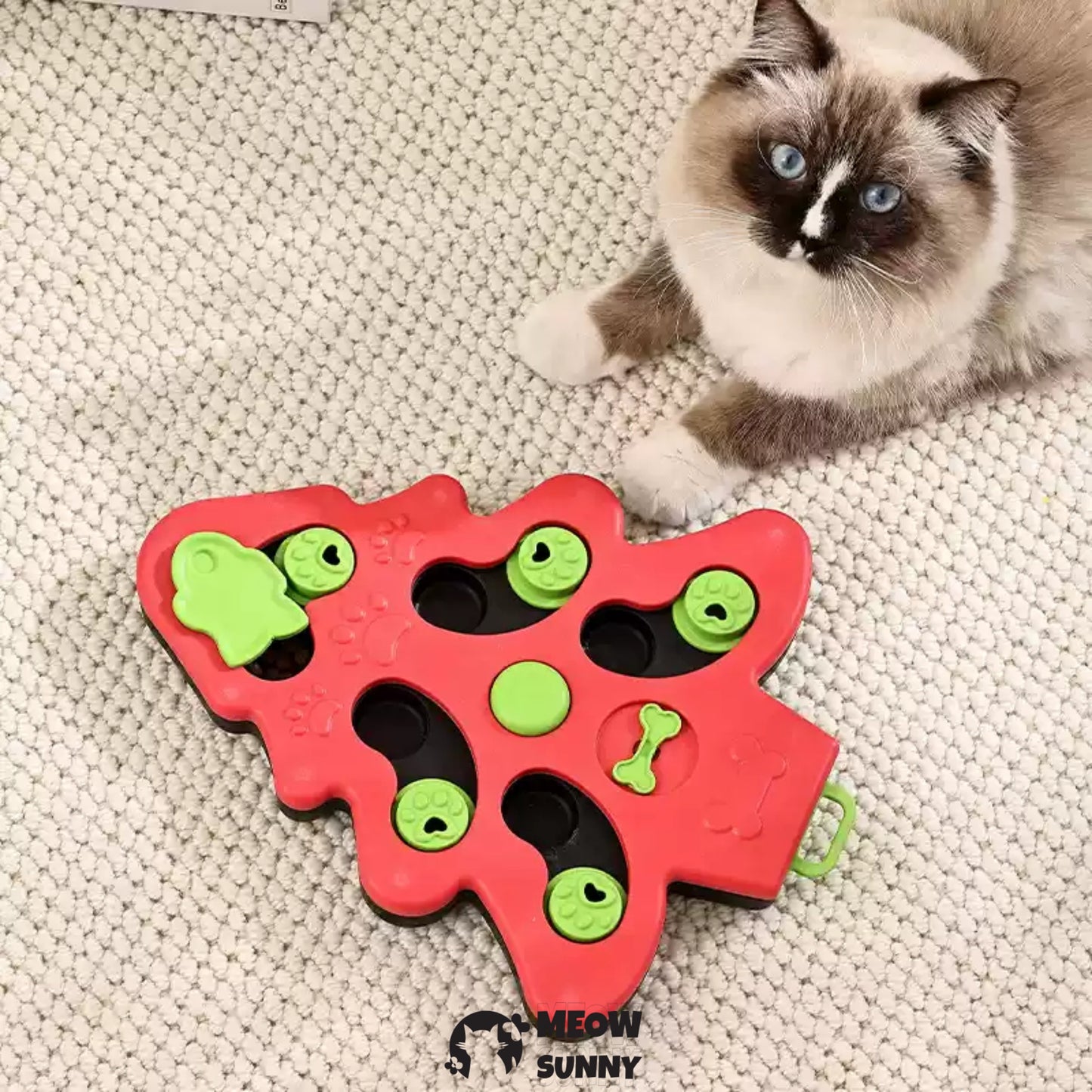 Christmas Tree Puzzle Play Cat Toy
