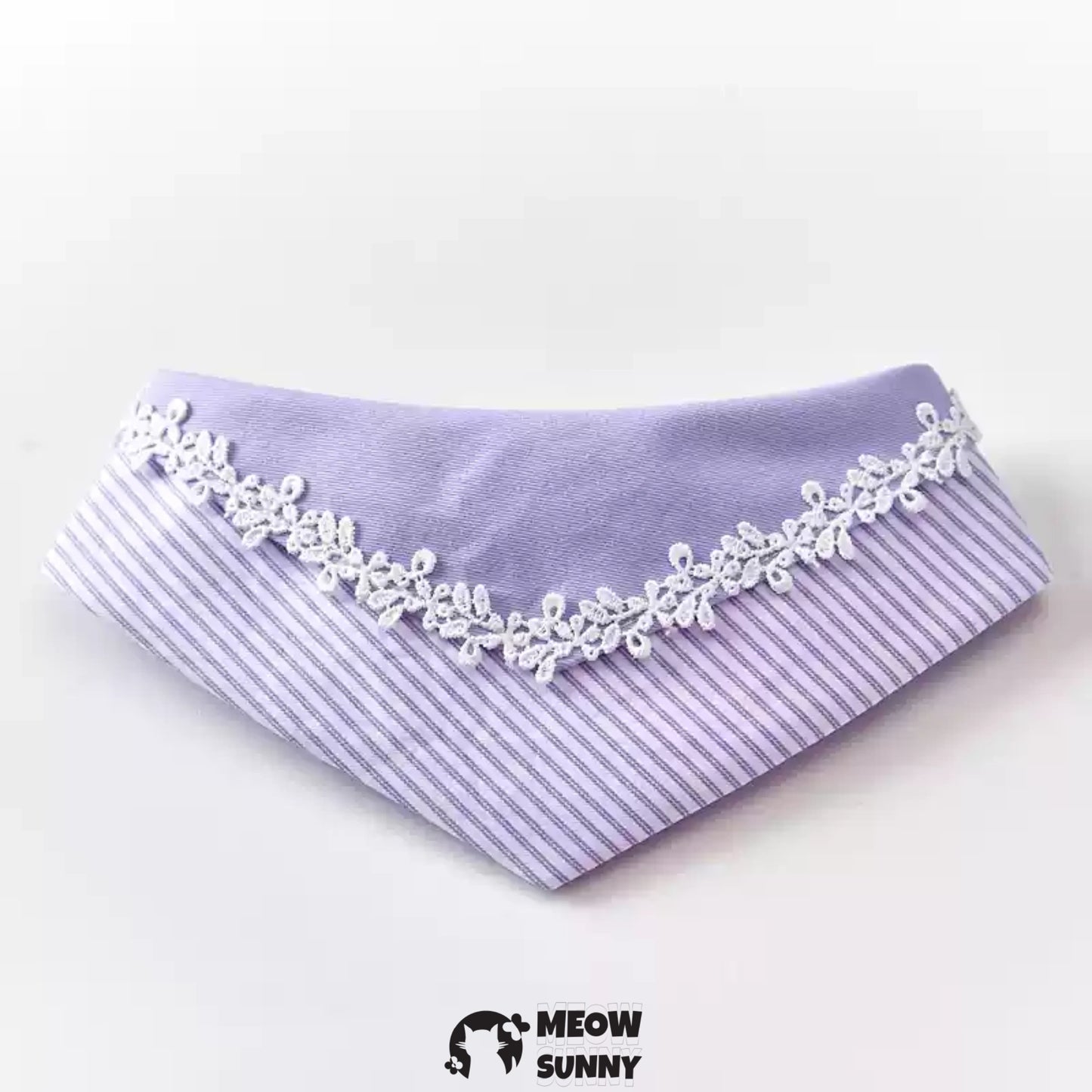Fantasy Purple Striped Pet Cat & Dog Triangle Bib,Customizable Name