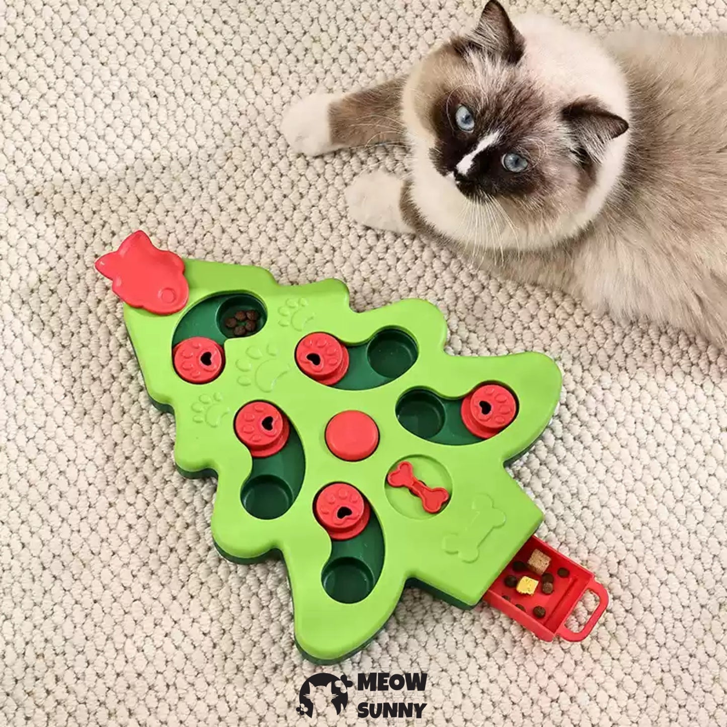Christmas Tree Puzzle Play Cat Toy