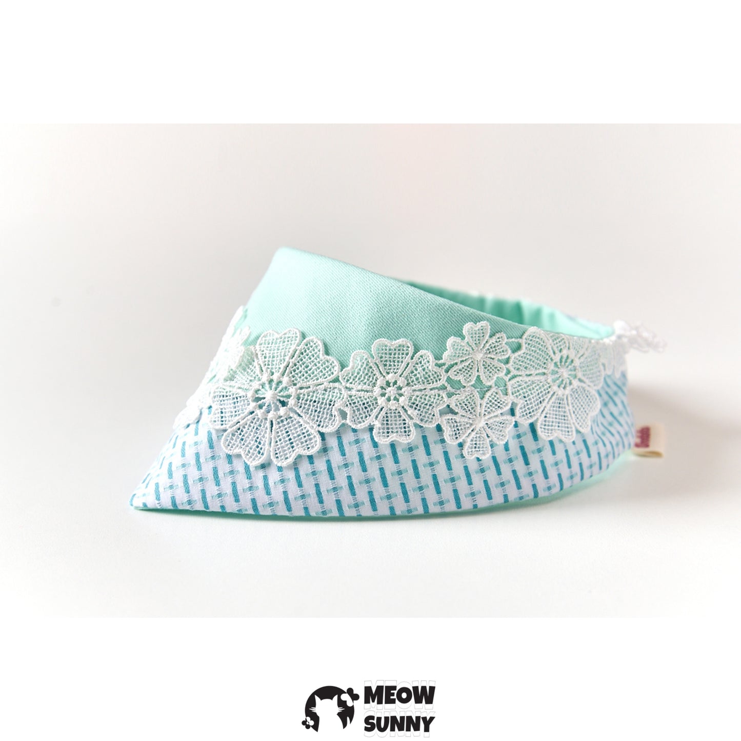 Lace Flower Mint Cat & Dog Pet Triangle Bibs
