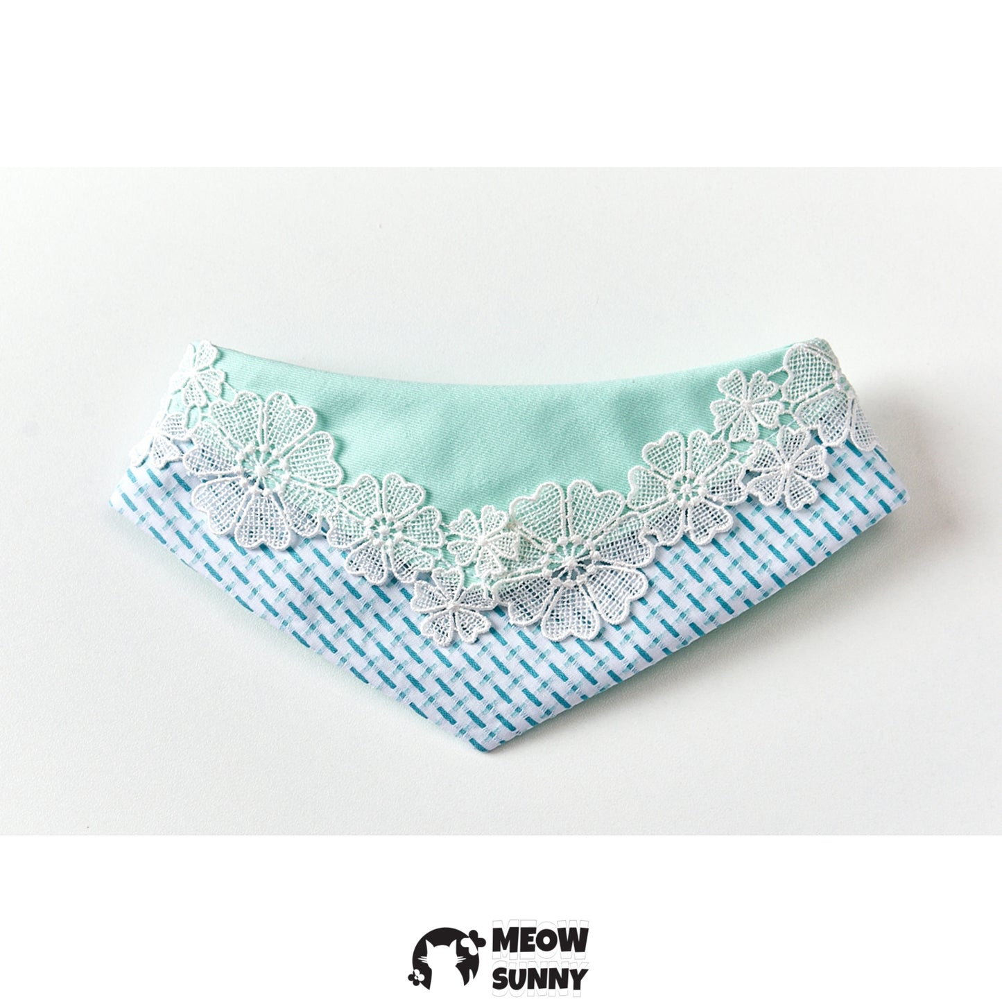 Lace Flower Mint Cat & Dog Pet Triangle Bibs