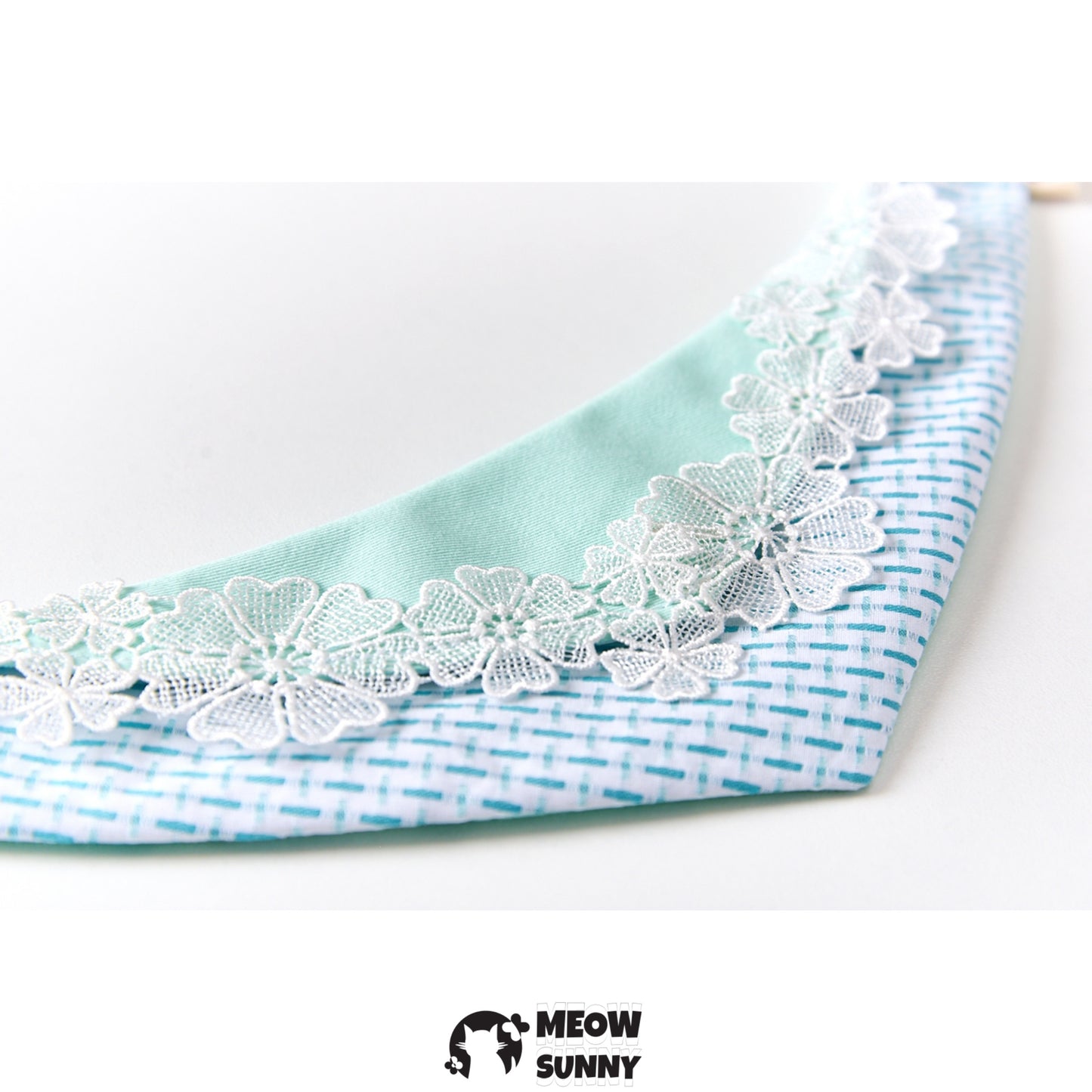 Lace Flower Mint Cat & Dog Pet Triangle Bibs