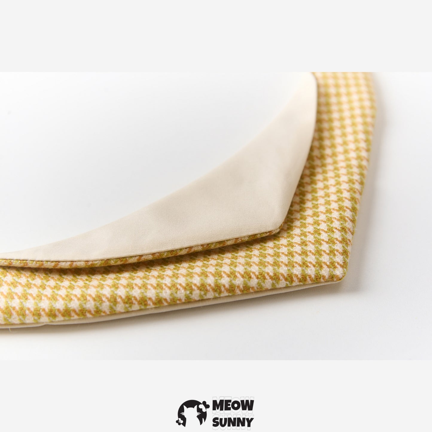 Yellow Houndstooth Cat & Dog Triangle Bibs, Customizable