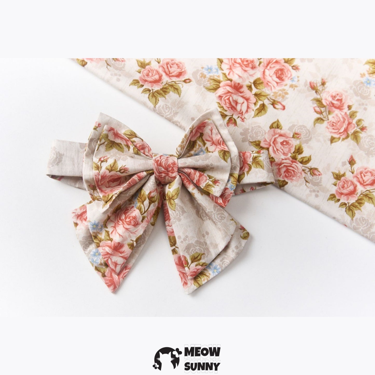 Rose Bow Pet Cat Dog Bow Tie Collar Scarf Bibs ,Lengthened Customization