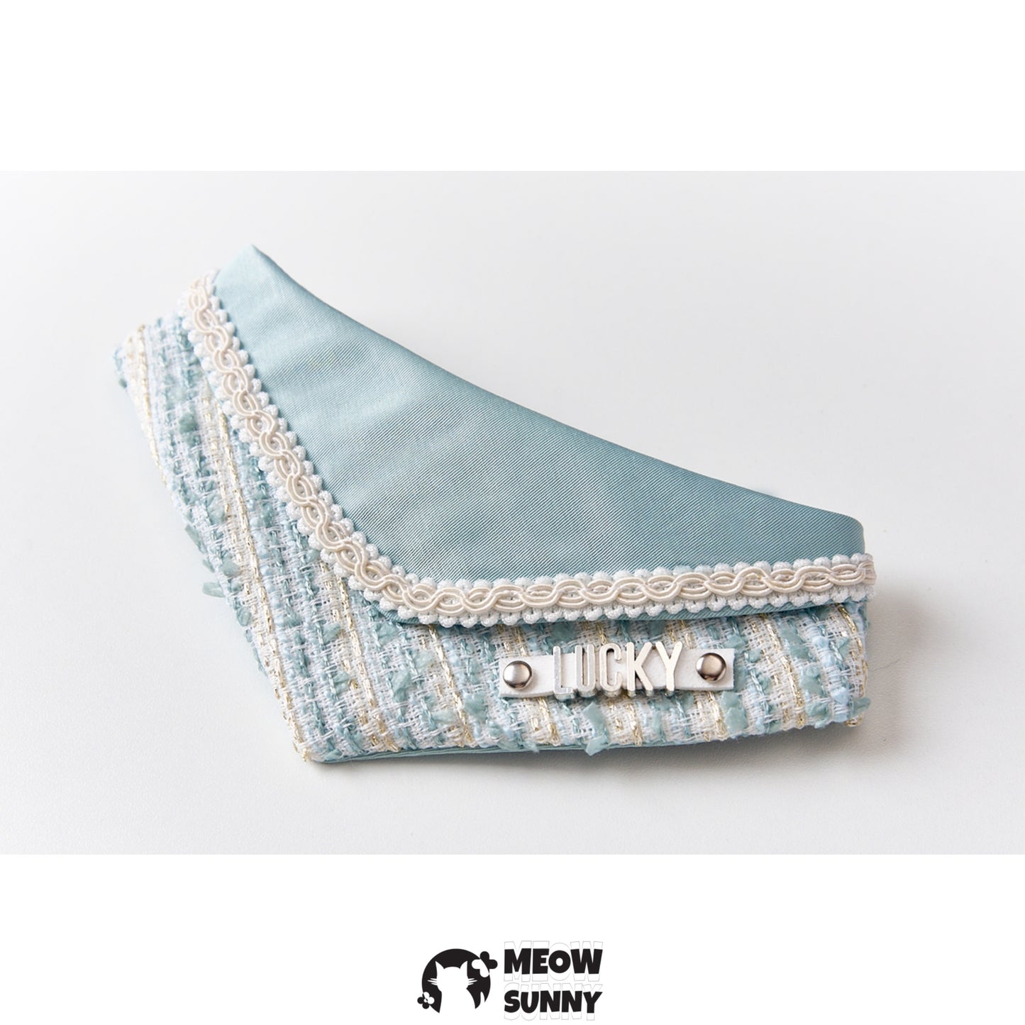 Elegant Tweed Pet Cat & Dog Triangle Bibs,Customizable Name