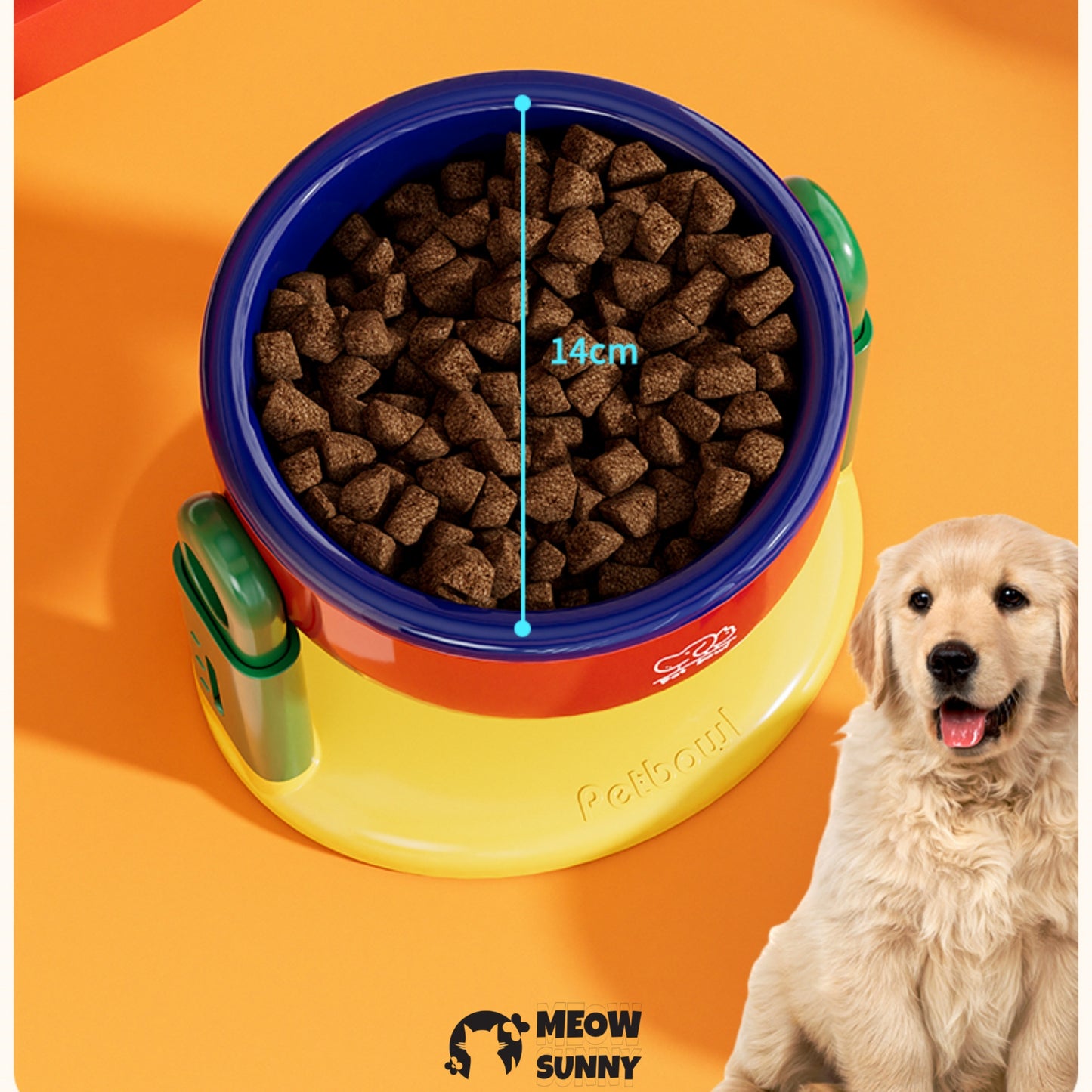 Adjustable height cat&dog bowl