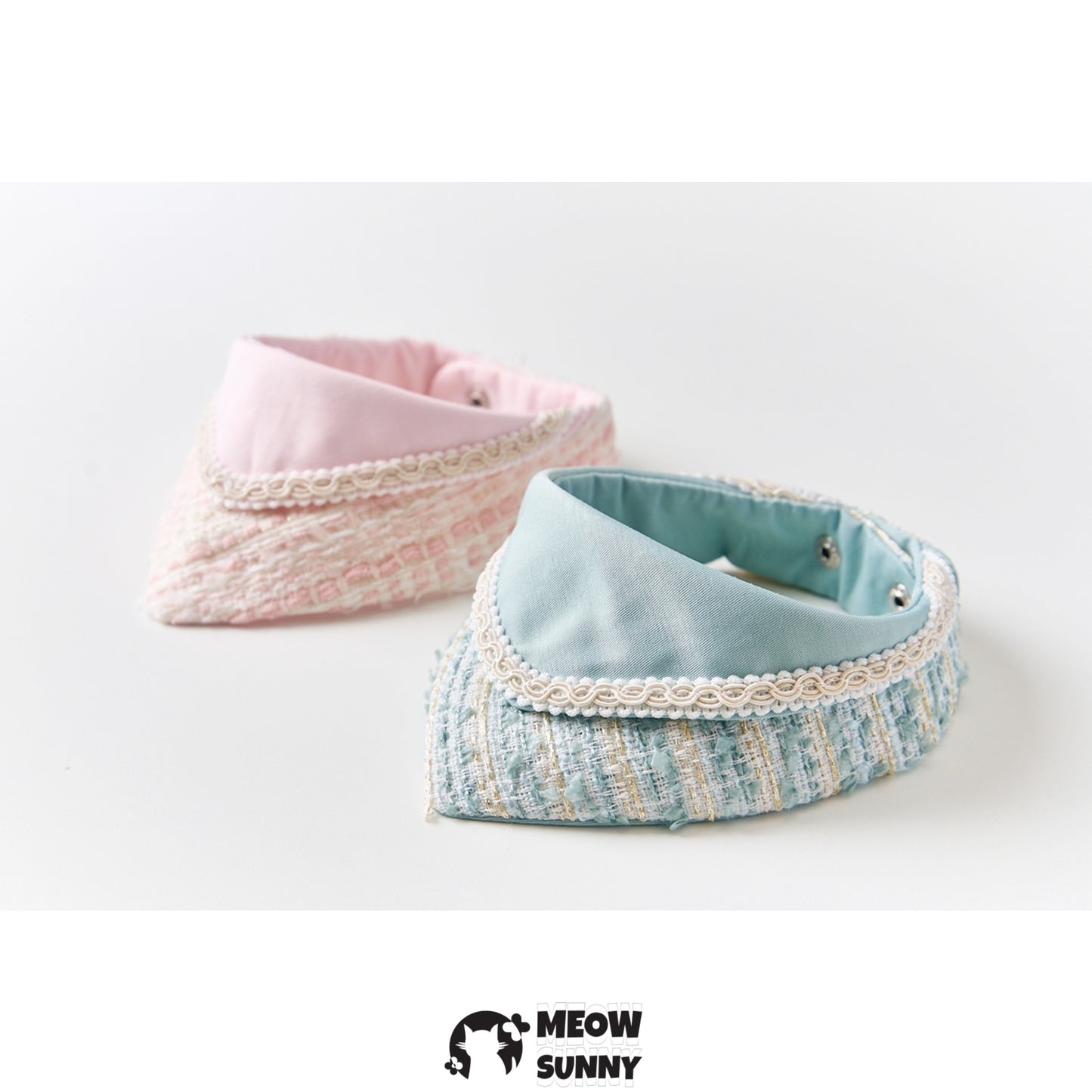 Elegant Tweed Pet Cat & Dog Triangle Bibs,Customizable Name