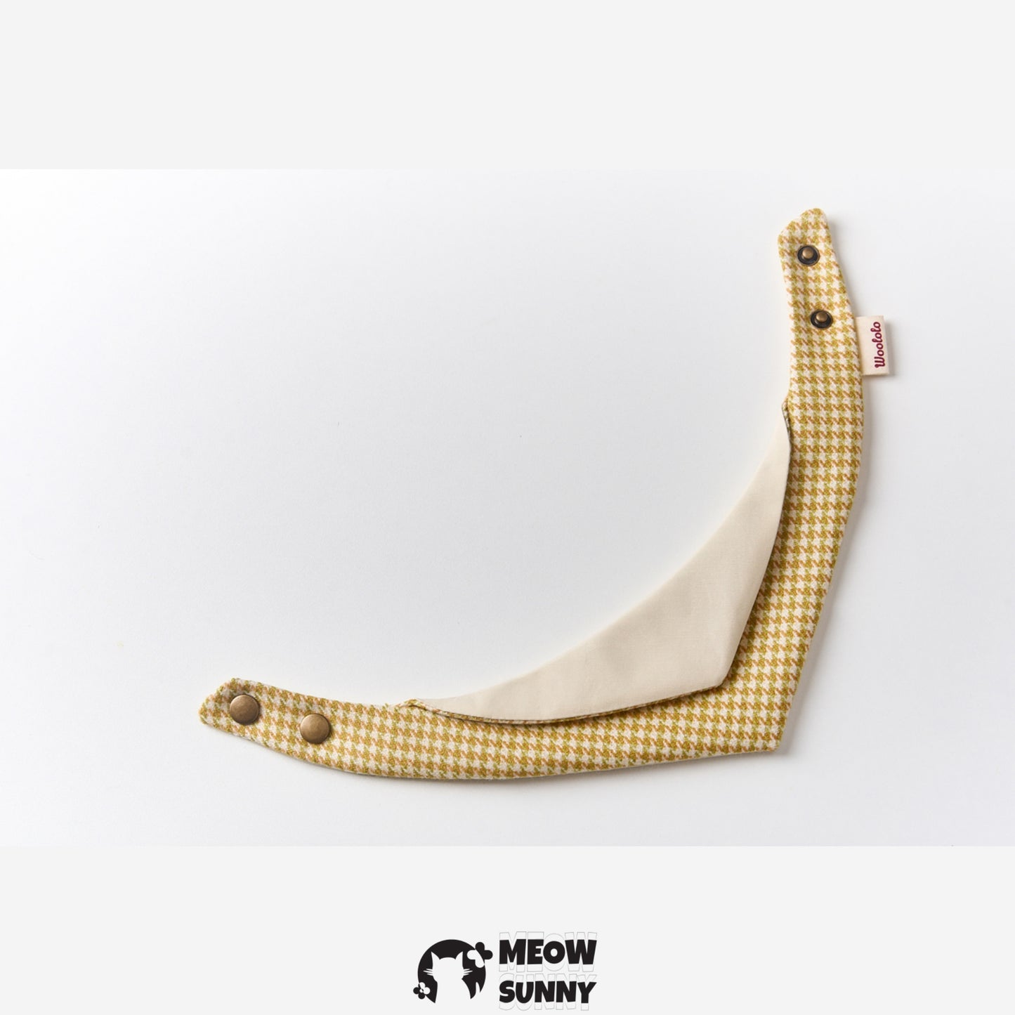 Yellow Houndstooth Cat & Dog Triangle Bibs, Customizable