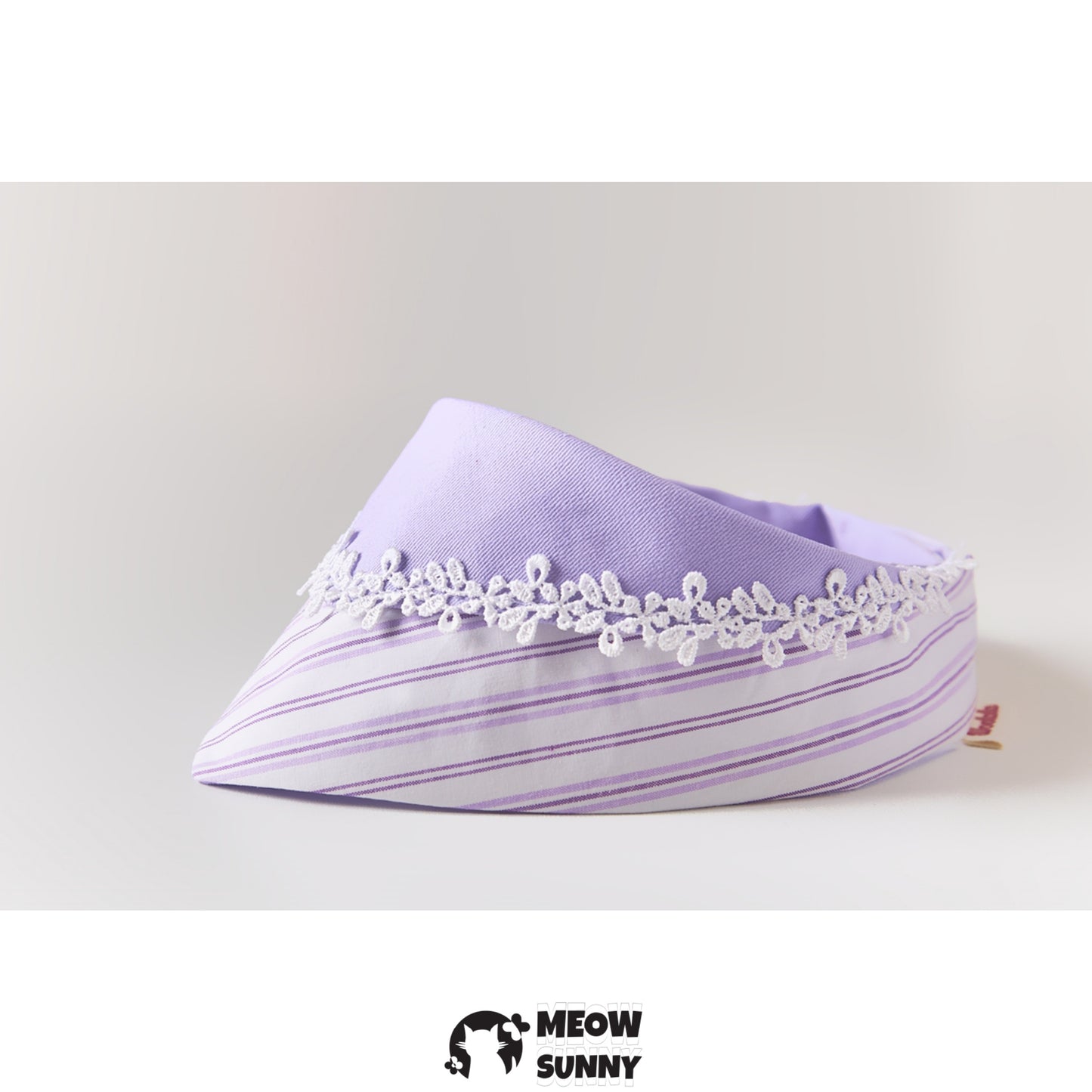 Fantasy Purple Striped Pet Cat & Dog Triangle Bib,Customizable Name