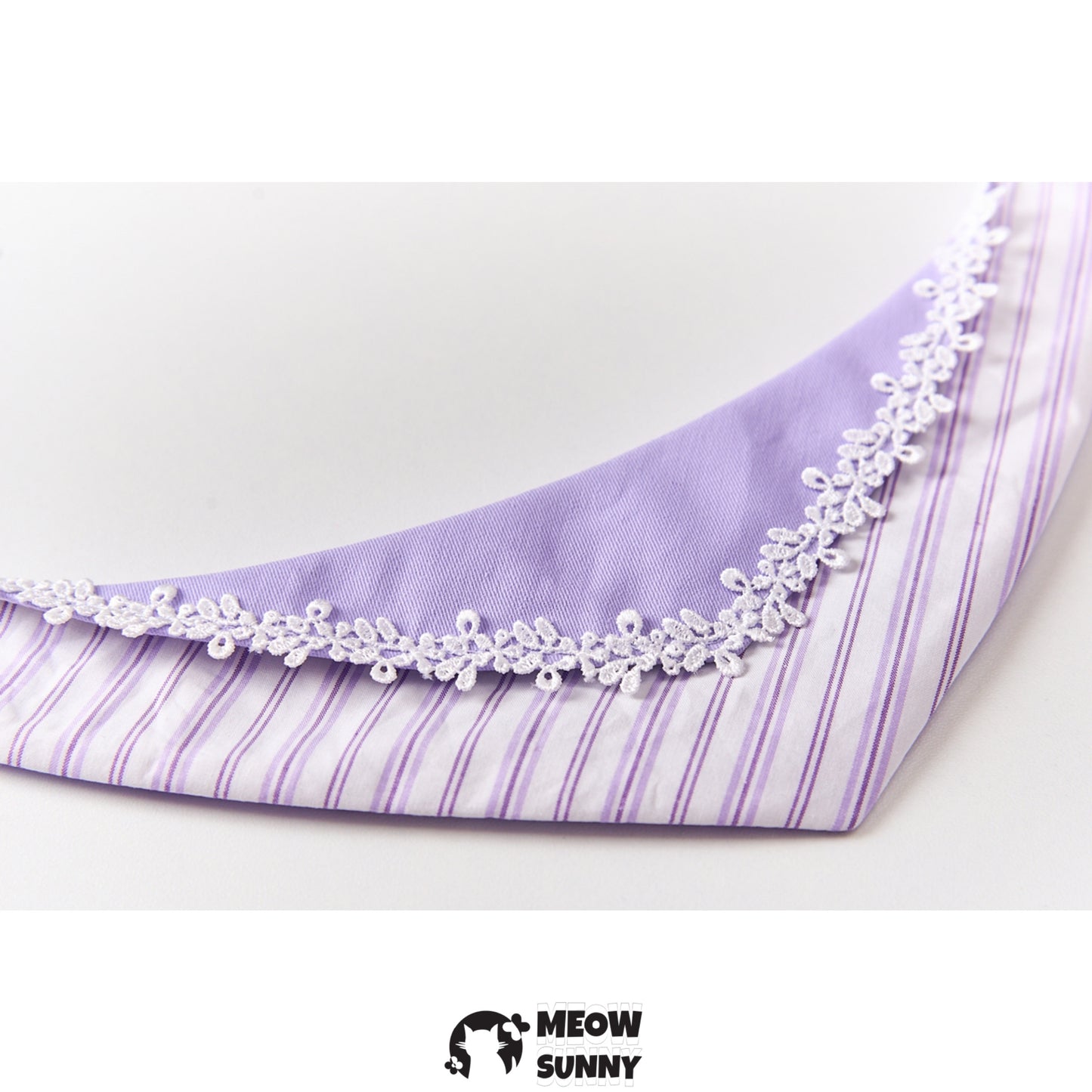 Fantasy Purple Striped Pet Cat & Dog Triangle Bib,Customizable Name