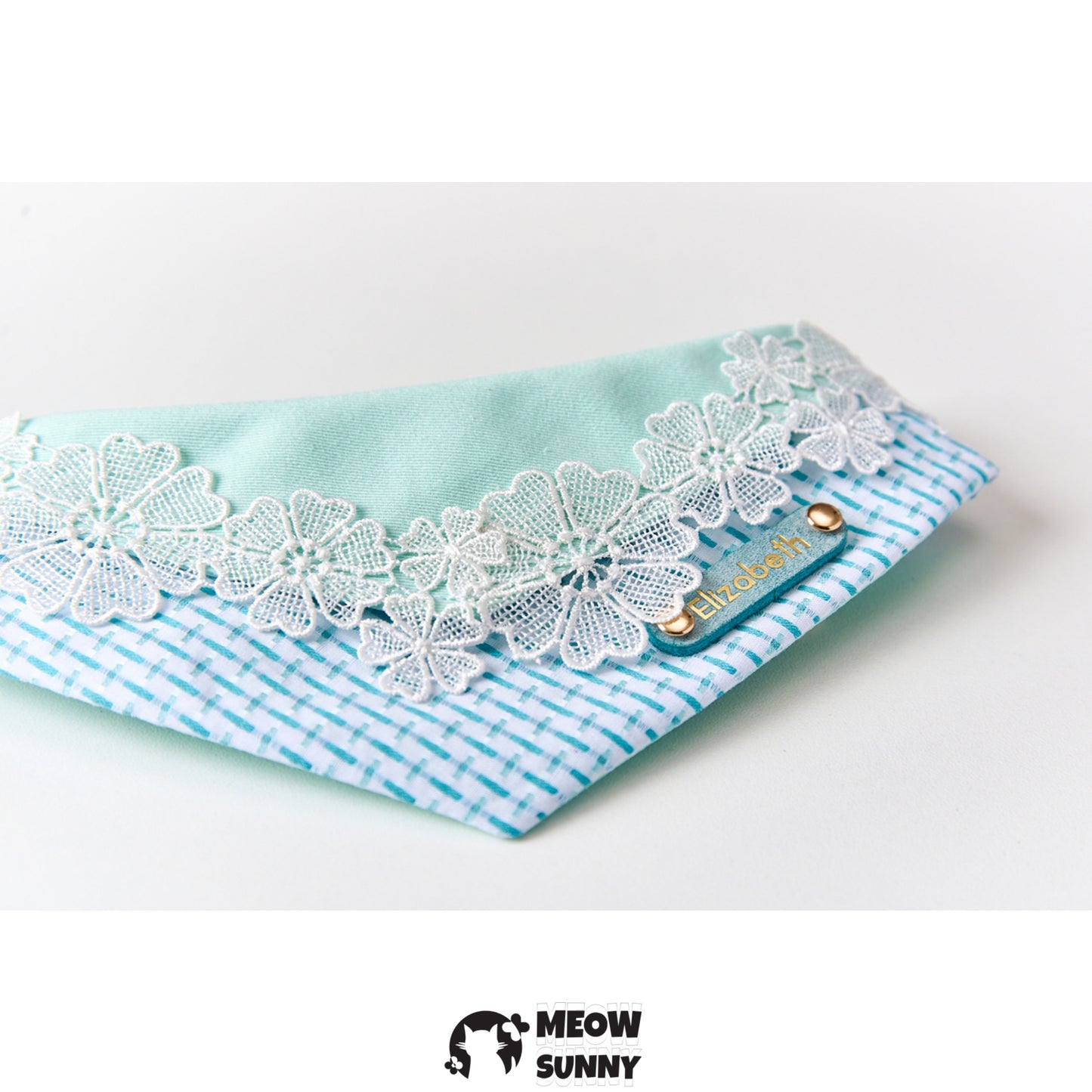 Lace Flower Mint Cat & Dog Pet Triangle Bibs