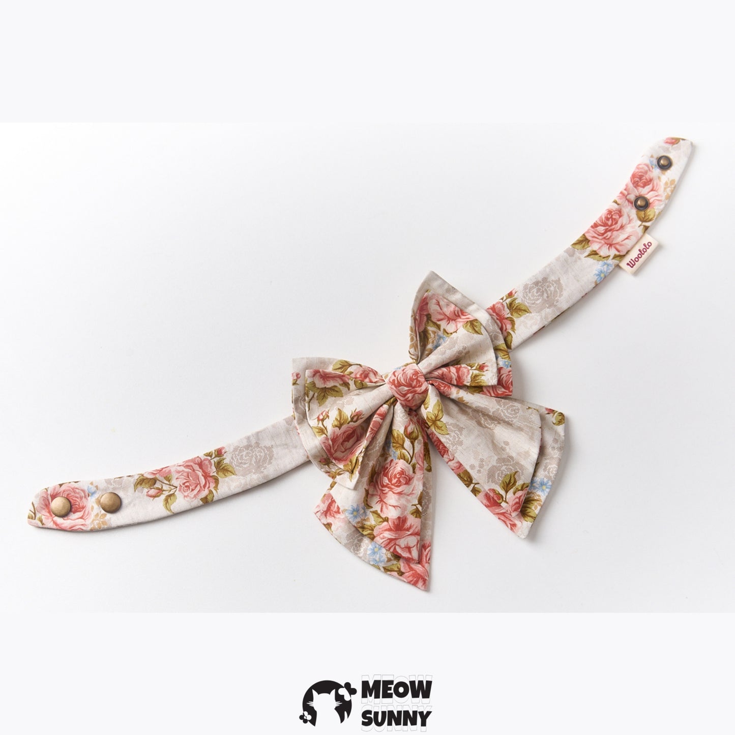 Rose Bow Pet Cat Dog Bow Tie Collar Scarf Bibs ,Lengthened Customization