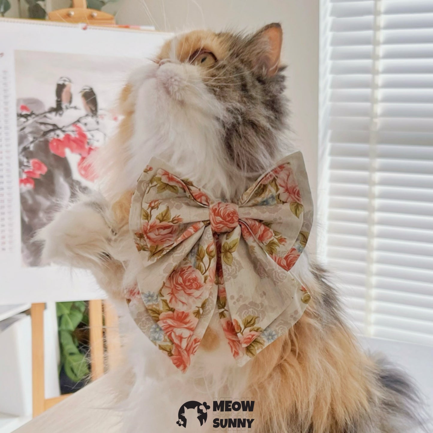 Rose Bow Pet Cat Dog Bow Tie Collar Scarf Bibs ,Lengthened Customization
