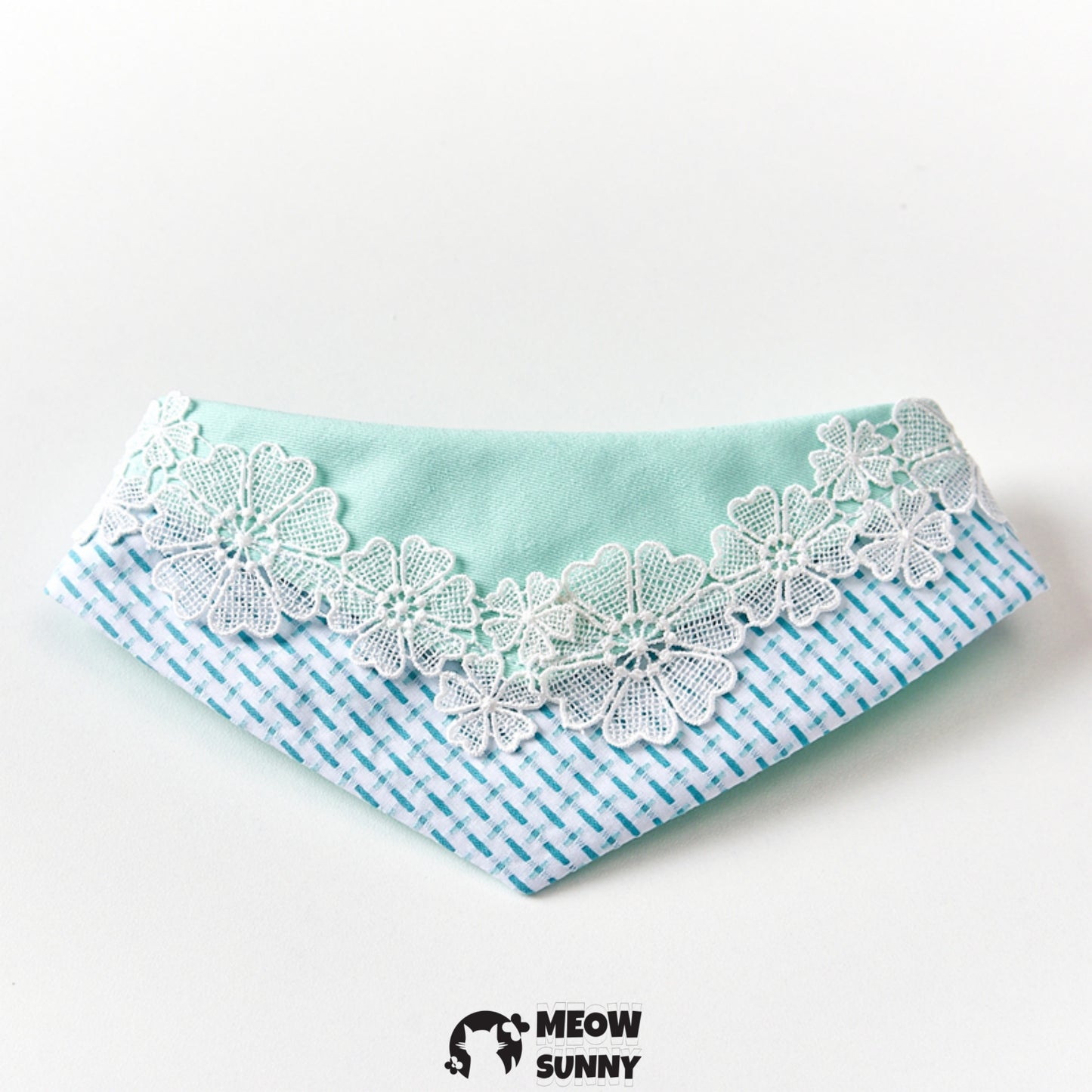 Lace Flower Mint Cat & Dog Pet Triangle Bibs