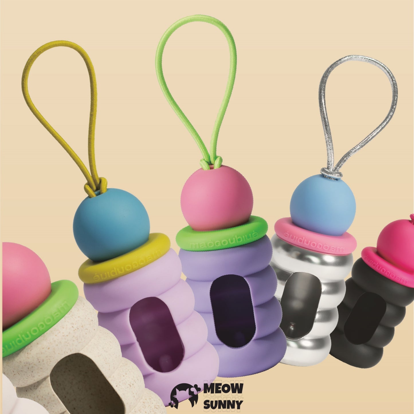 Pet Poop Bag Dispenser for Leash (Includes One Roll)