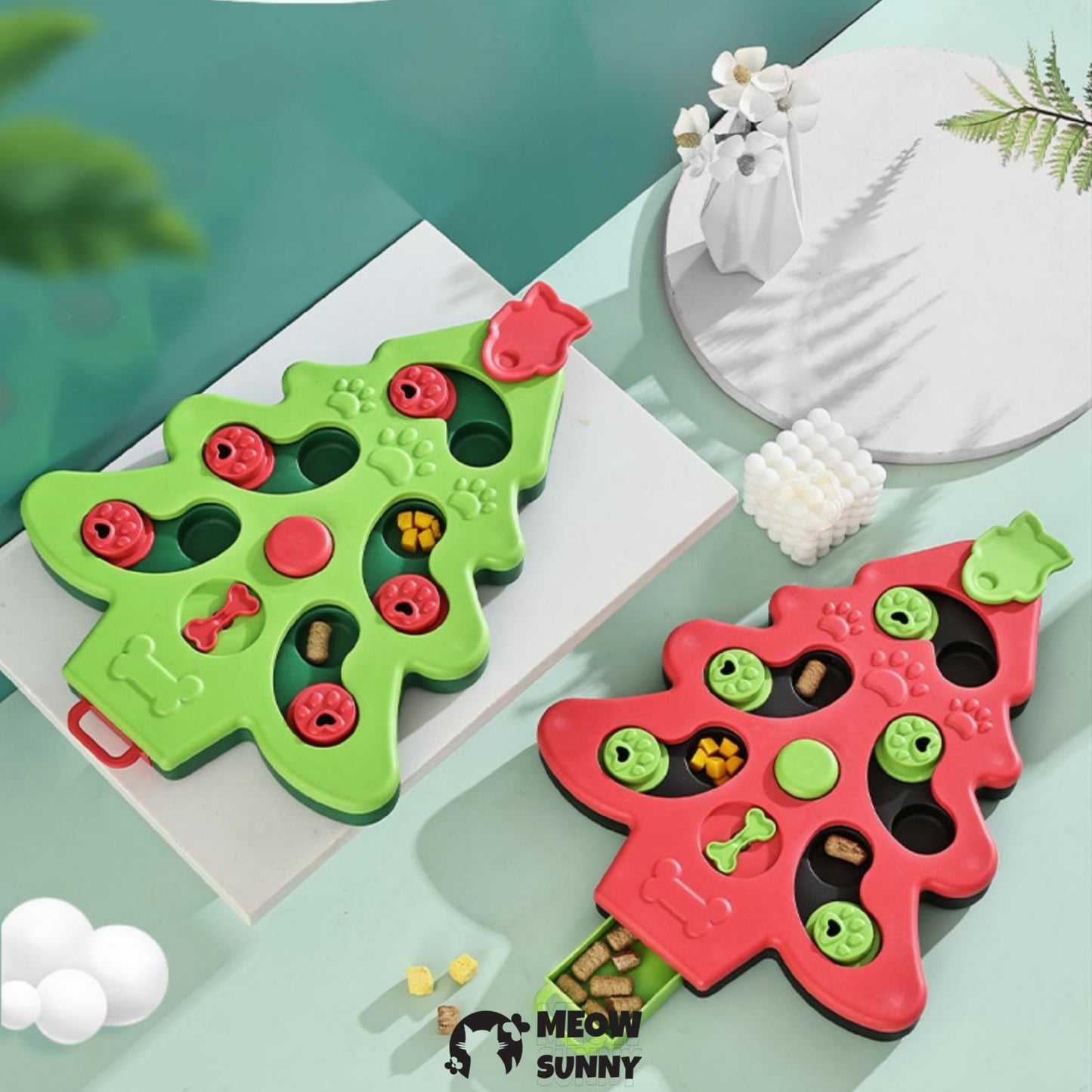 Christmas Tree Puzzle Play Cat Toy