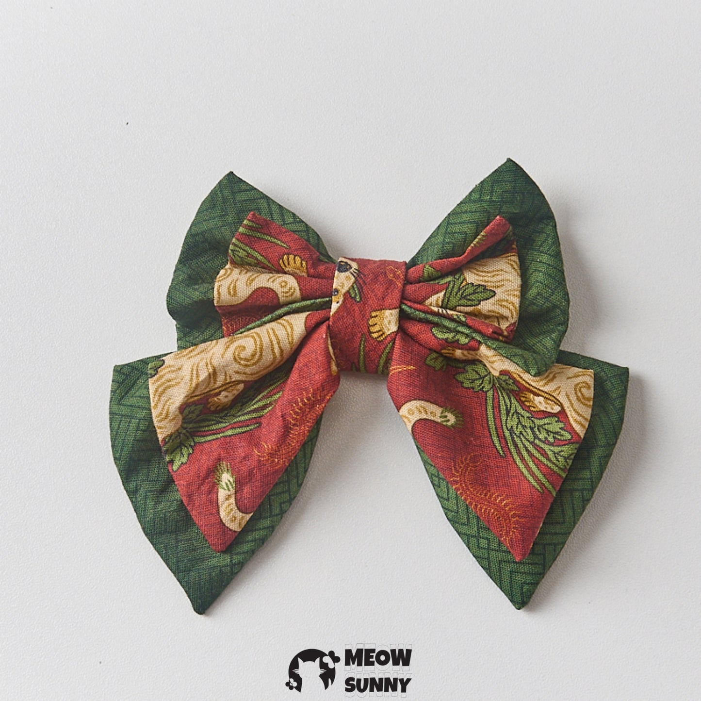 Vintage Bow jacquard cat or dog bib, Lengthened Customization