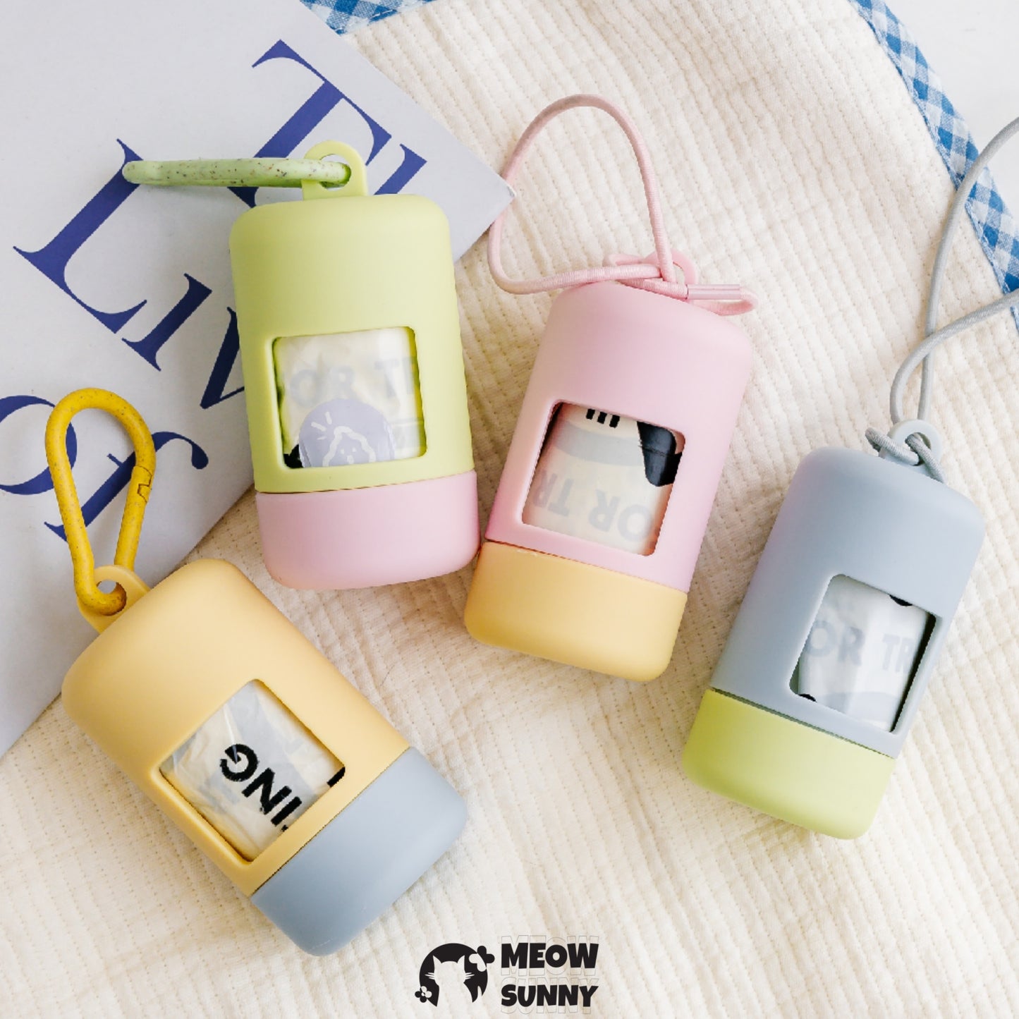 Poop Bags Holder with Portable Colorful Lanyard