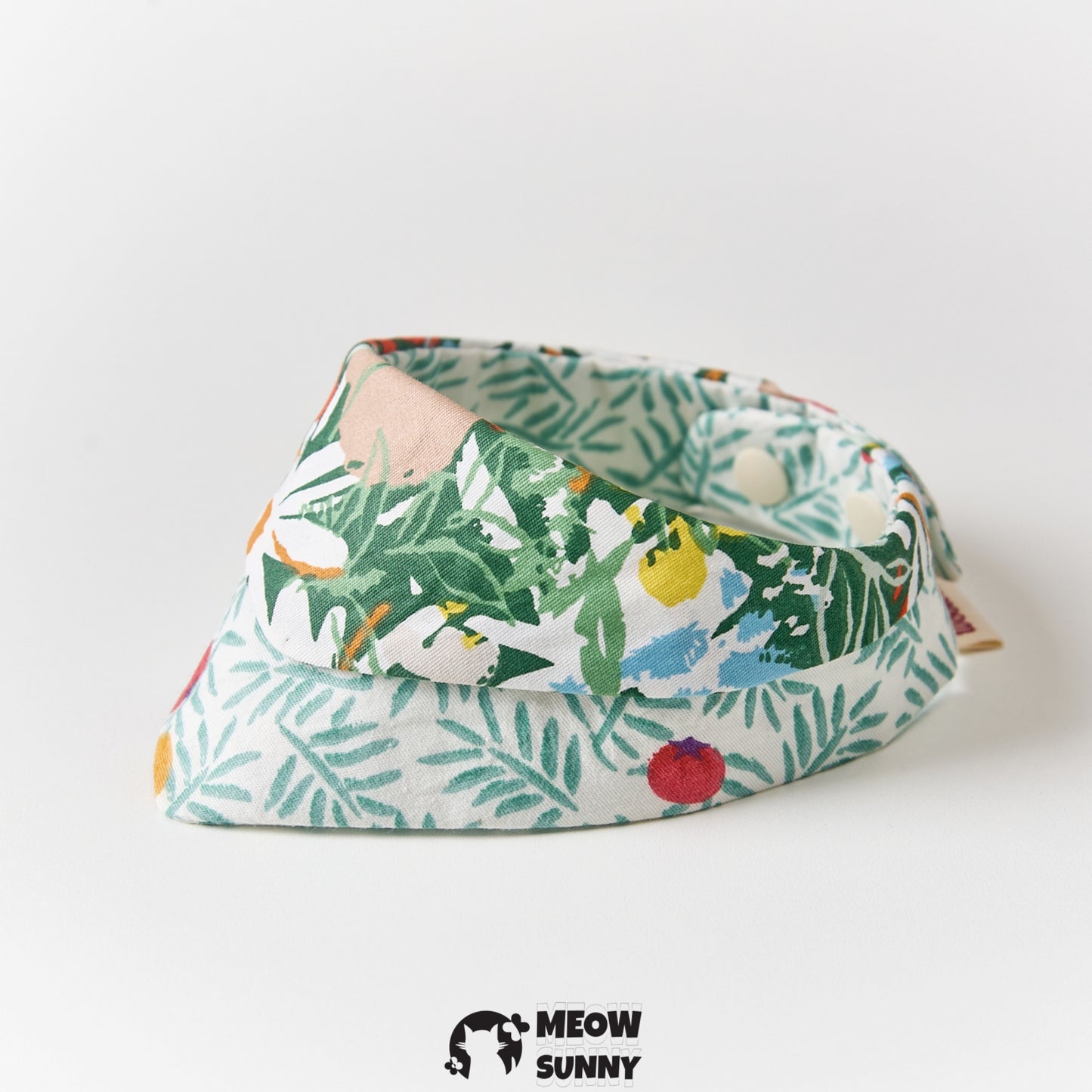 Daisy Print Green Pet Cat & Dog Triangular Bibs