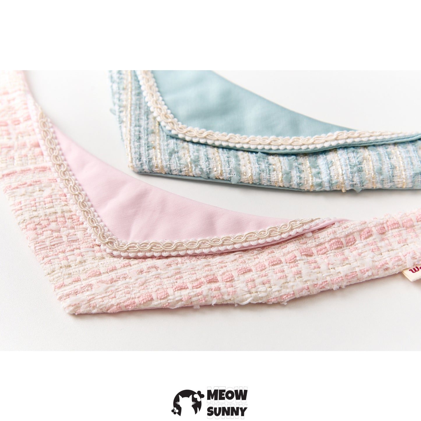 Elegant Tweed Pet Cat & Dog Triangle Bibs,Customizable Name
