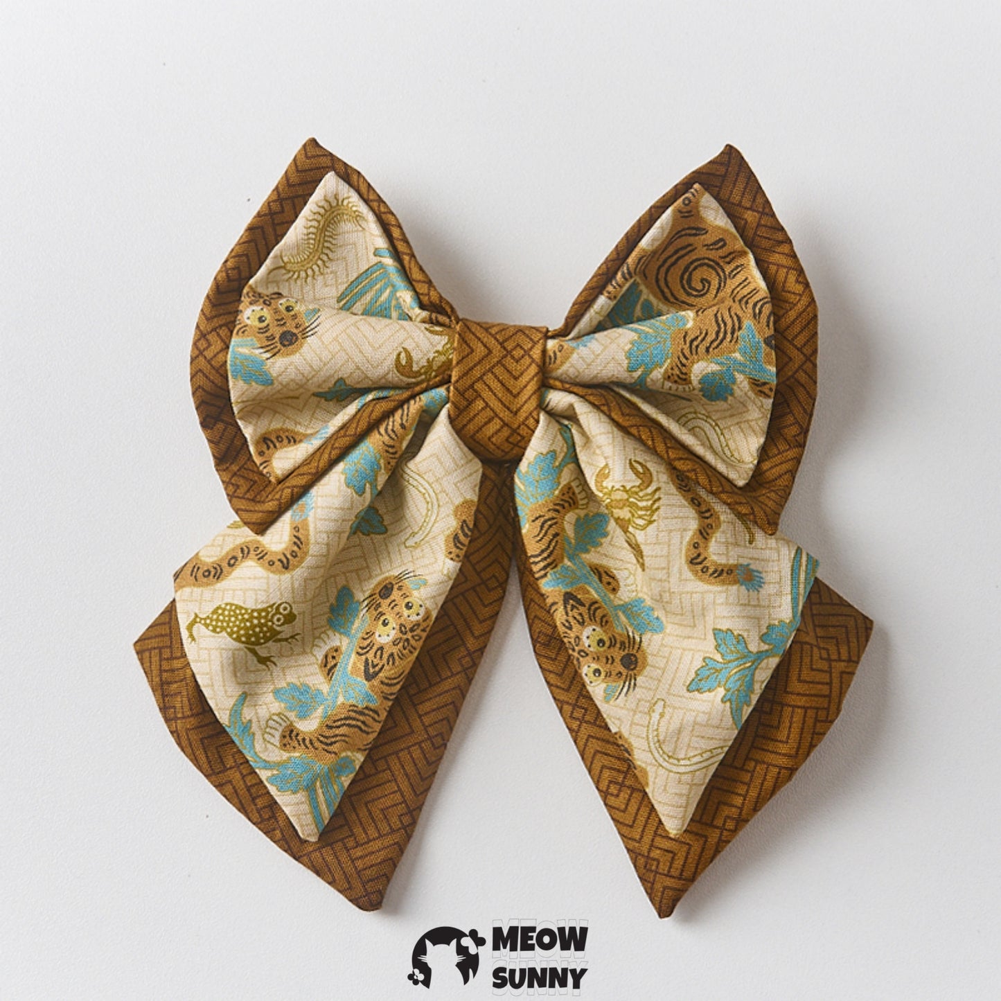 Vintage Bow jacquard cat or dog bib, Lengthened Customization