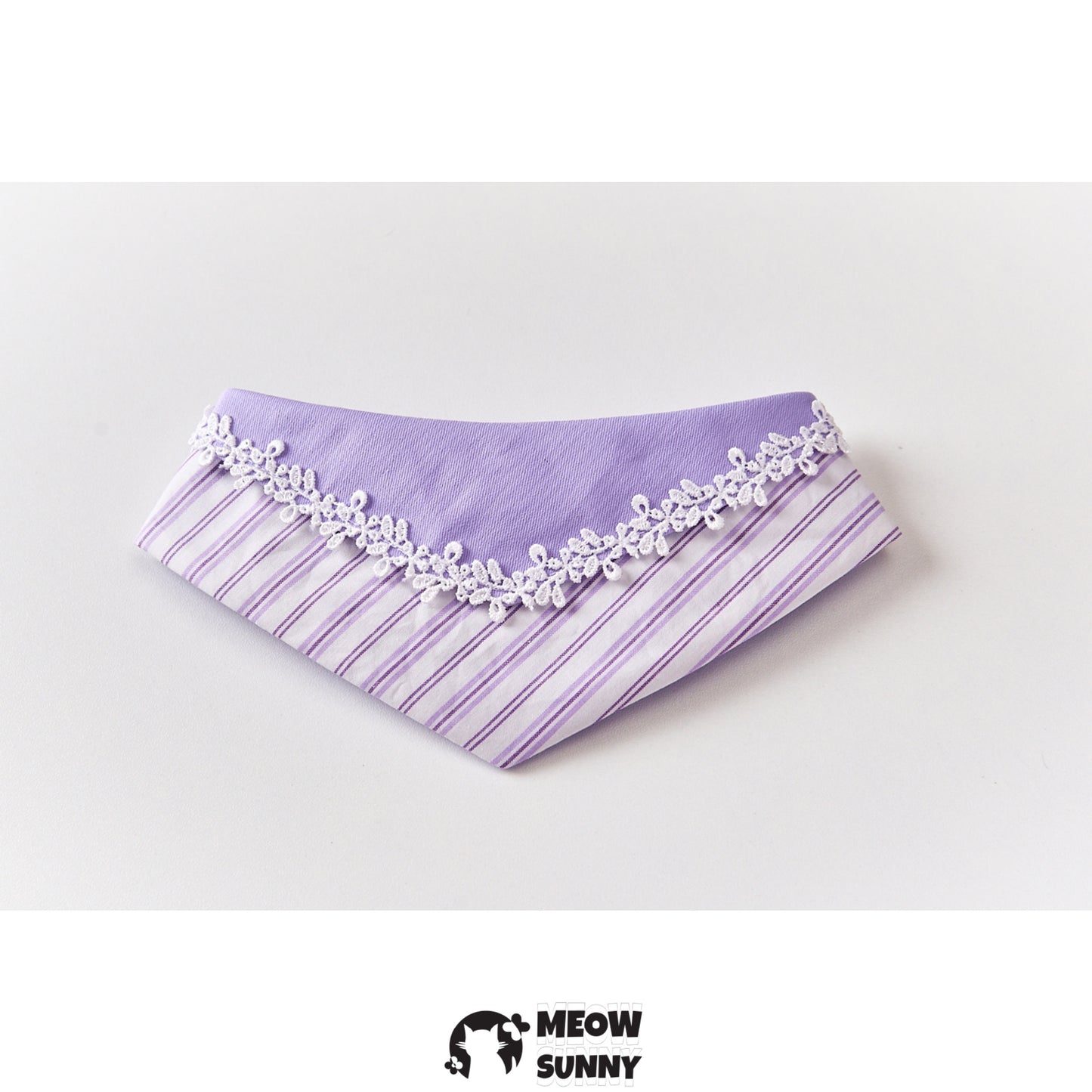 Fantasy Purple Striped Pet Cat & Dog Triangle Bib,Customizable Name