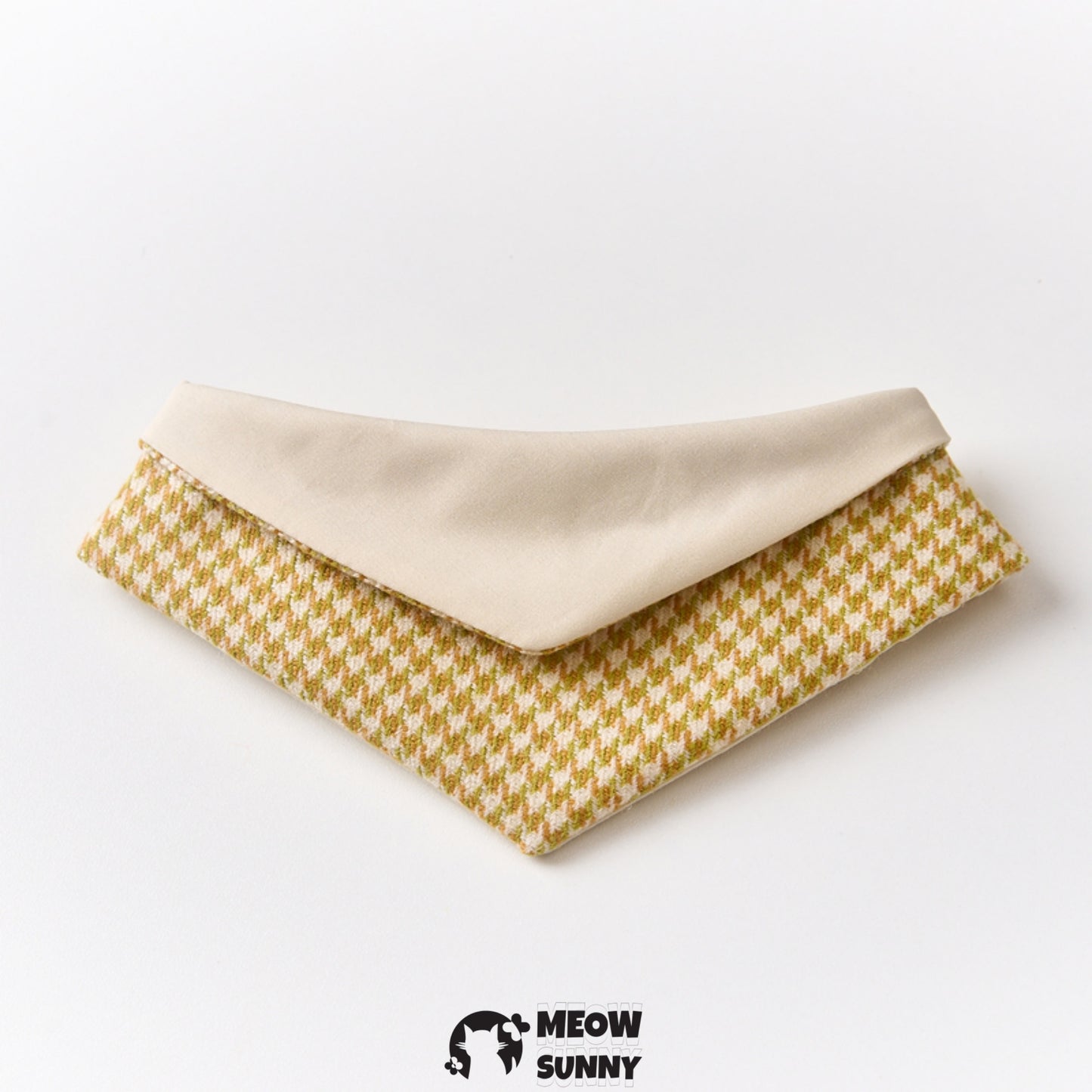 Yellow Houndstooth Cat & Dog Triangle Bibs, Customizable
