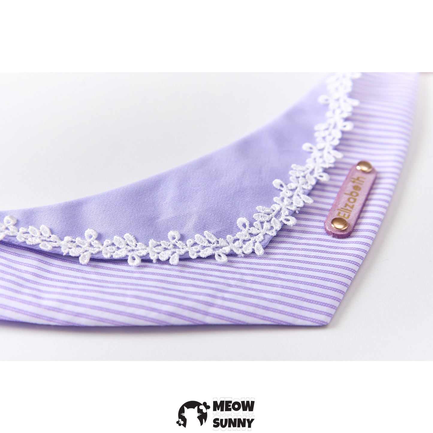 Fantasy Purple Striped Pet Cat & Dog Triangle Bib,Customizable Name