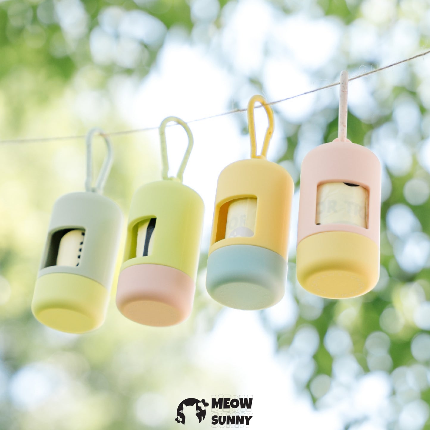 Poop Bags Holder with Portable Colorful Lanyard