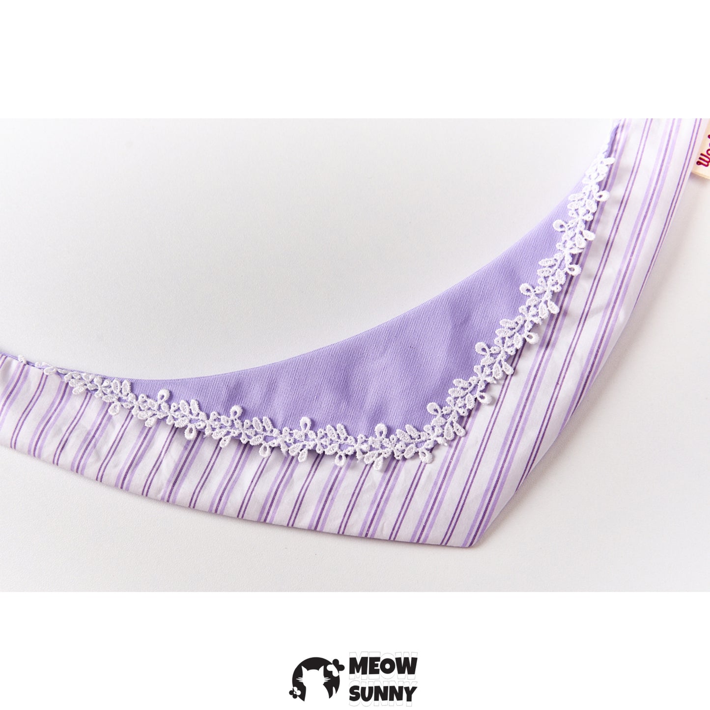 Fantasy Purple Striped Pet Cat & Dog Triangle Bib,Customizable Name