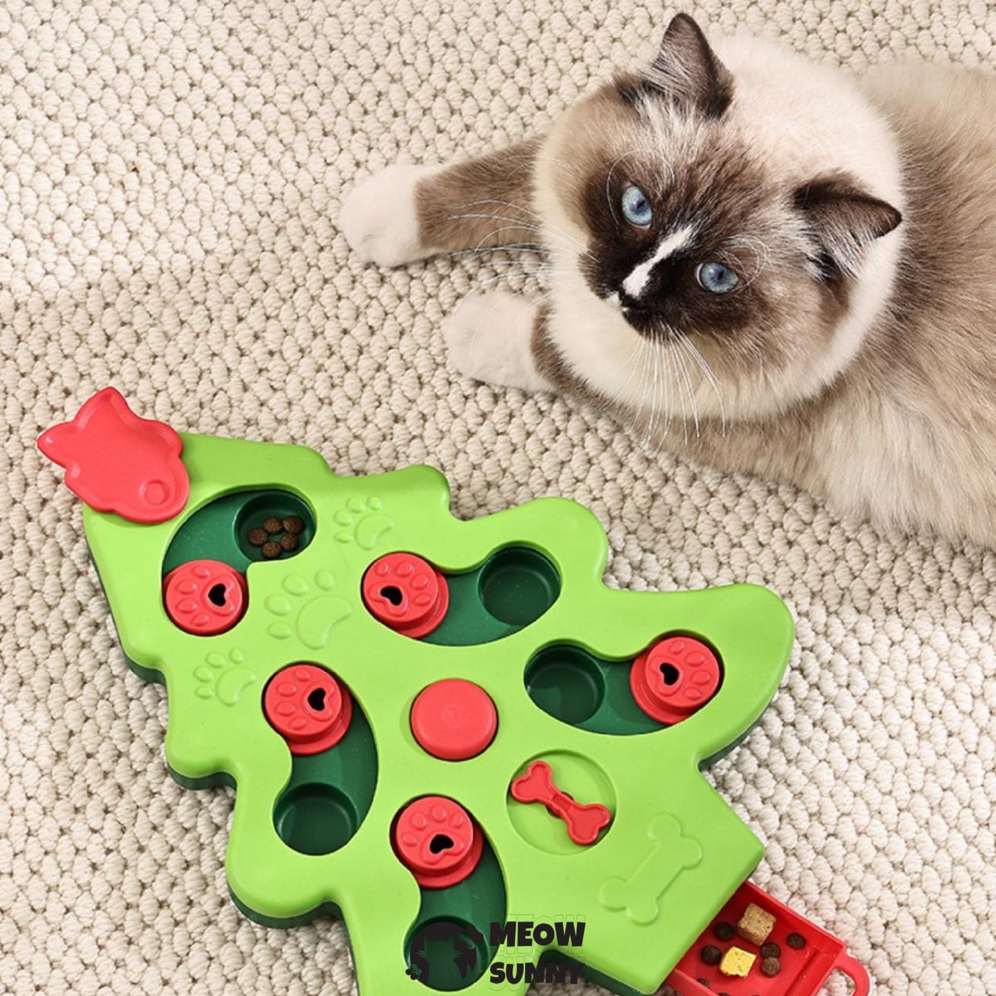 Christmas Tree Puzzle Play Cat Toy