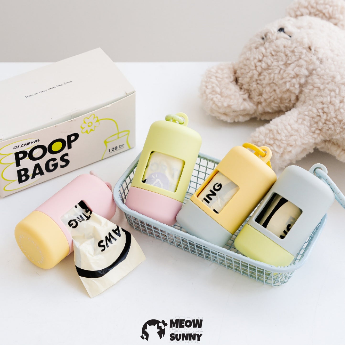 Poop Bags Holder with Portable Colorful Lanyard