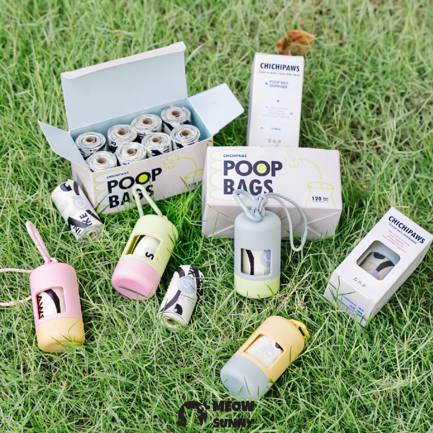 Poop Bags Holder with Portable Colorful Lanyard