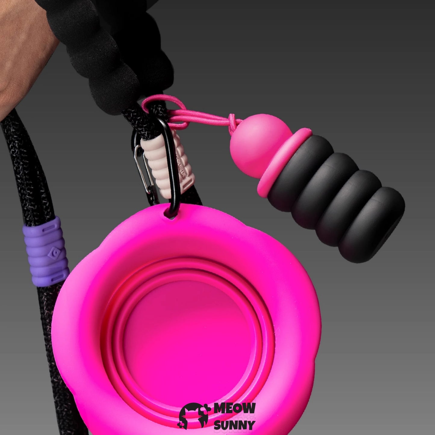 Pet Poop Bag Dispenser for Leash (Includes One Roll)