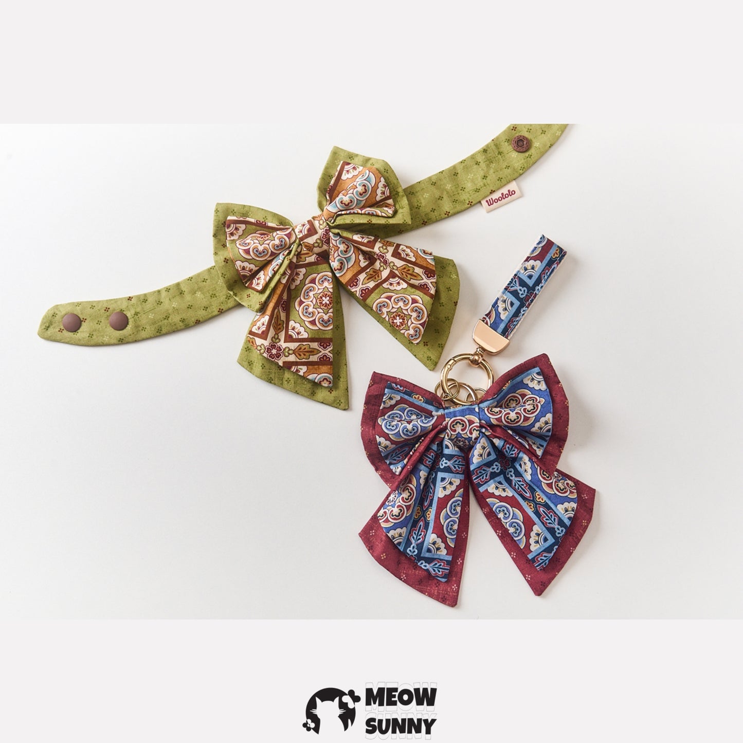 Bow Jacquard Cat or Dog Bib, Lengthened Customization