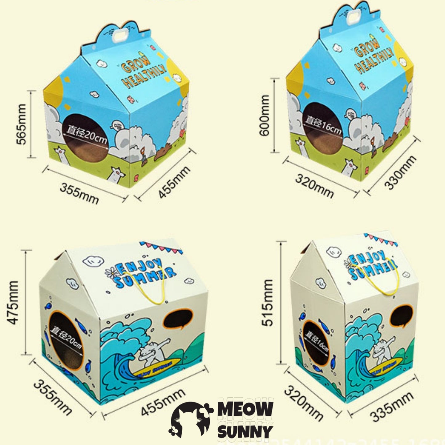 Height 60cm Milk Carton Cat Scratching Board