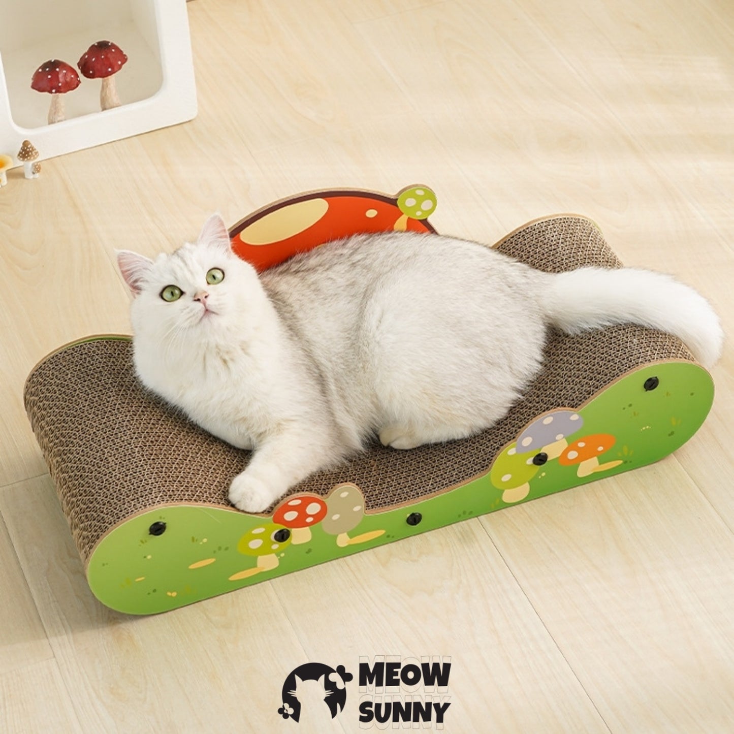 Length 60cm Grass Mushroom Green Cat Scratching Board