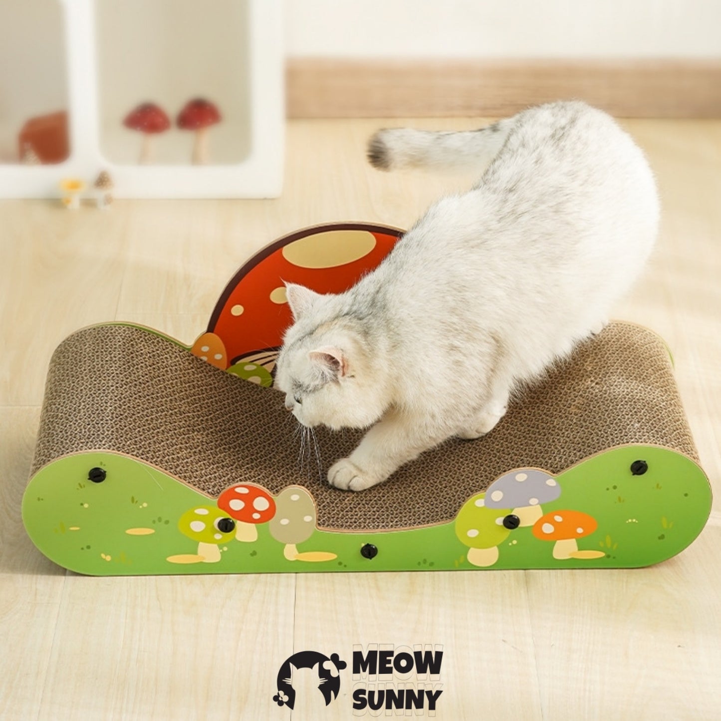 Length 60cm Grass Mushroom Green Cat Scratching Board